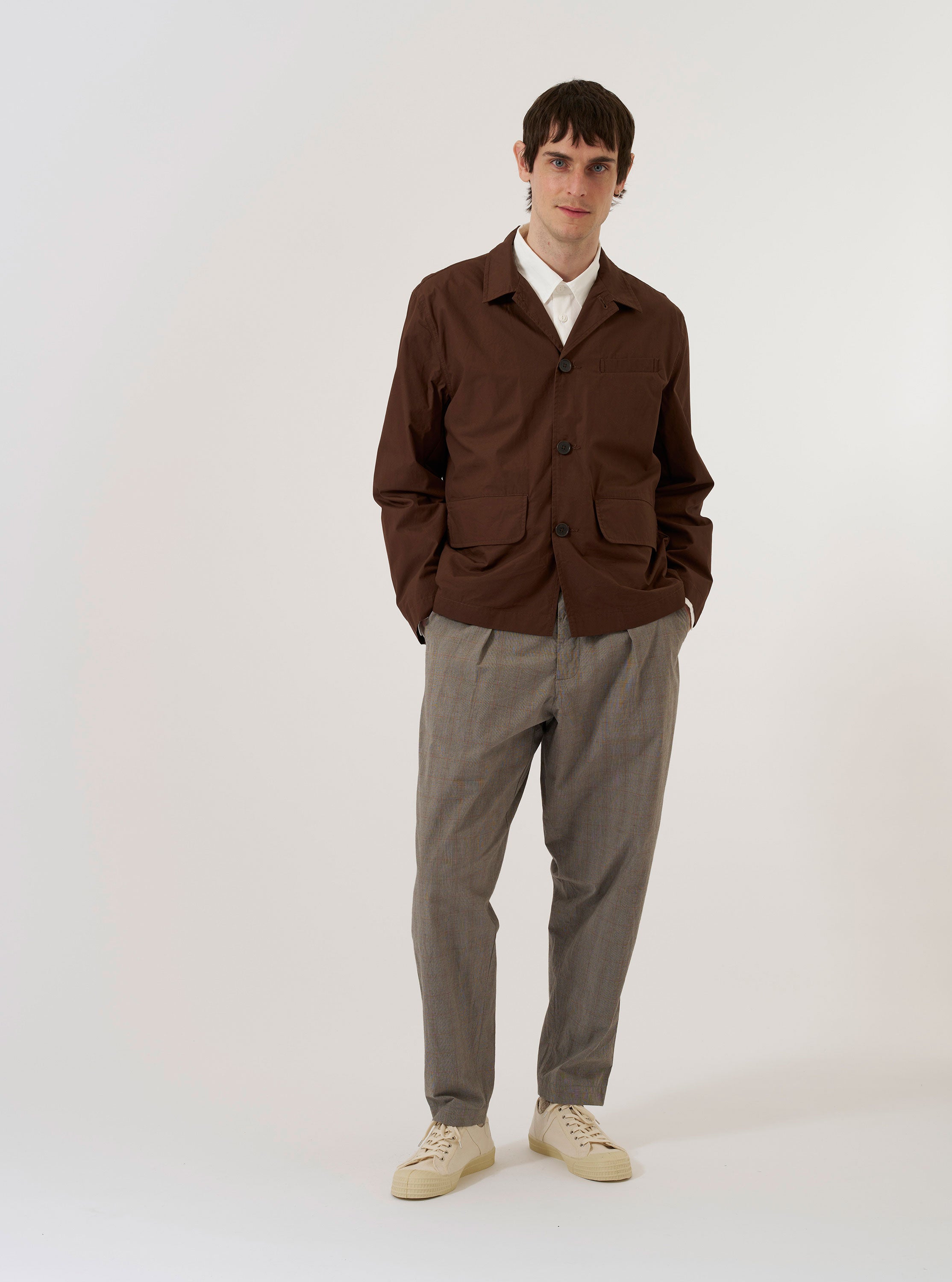 Men's Brown Peached Poplin Franck Jacket – Universal Works