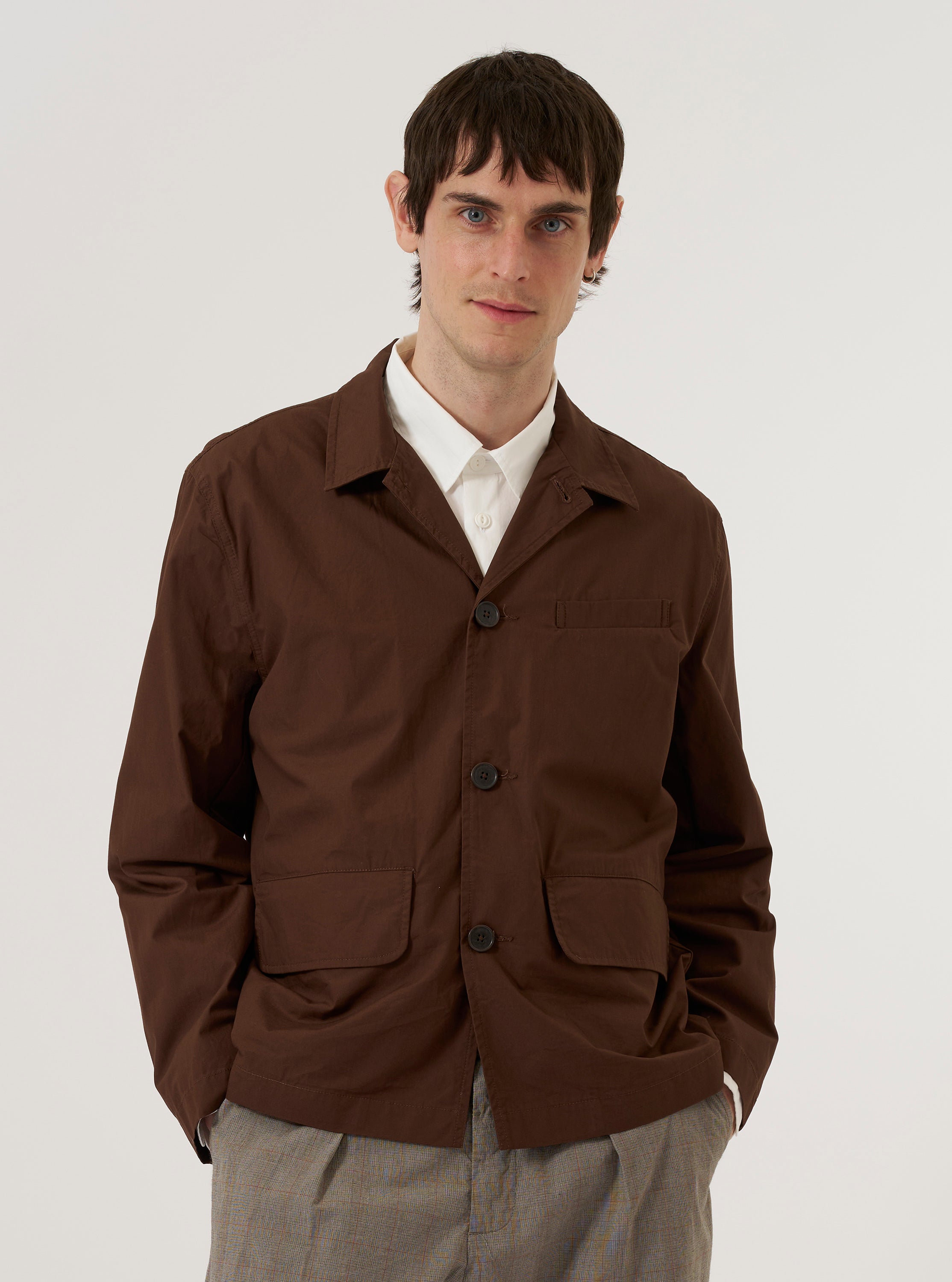 Men's Brown Peached Poplin Franck Jacket – Universal Works