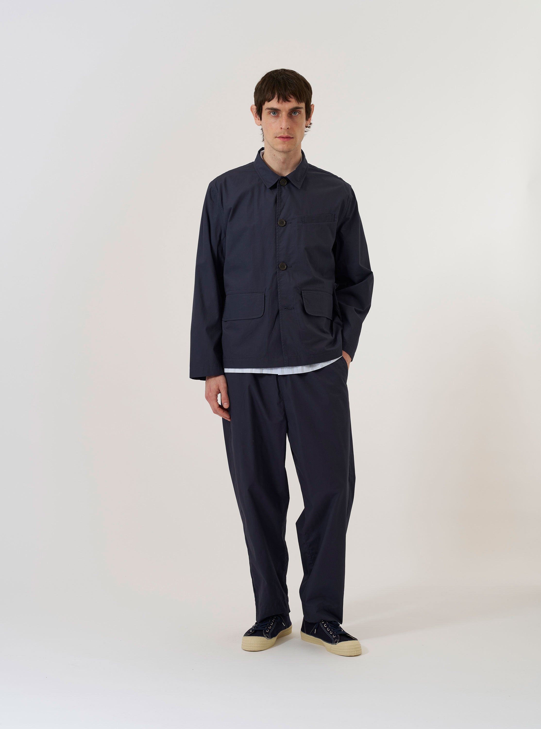 Men's Navy Peached Poplin Franck Jacket – Universal Works