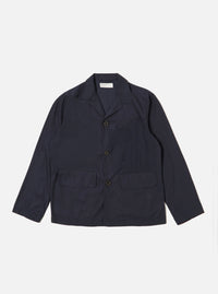 Navy Peached Poplin Franck Jacket