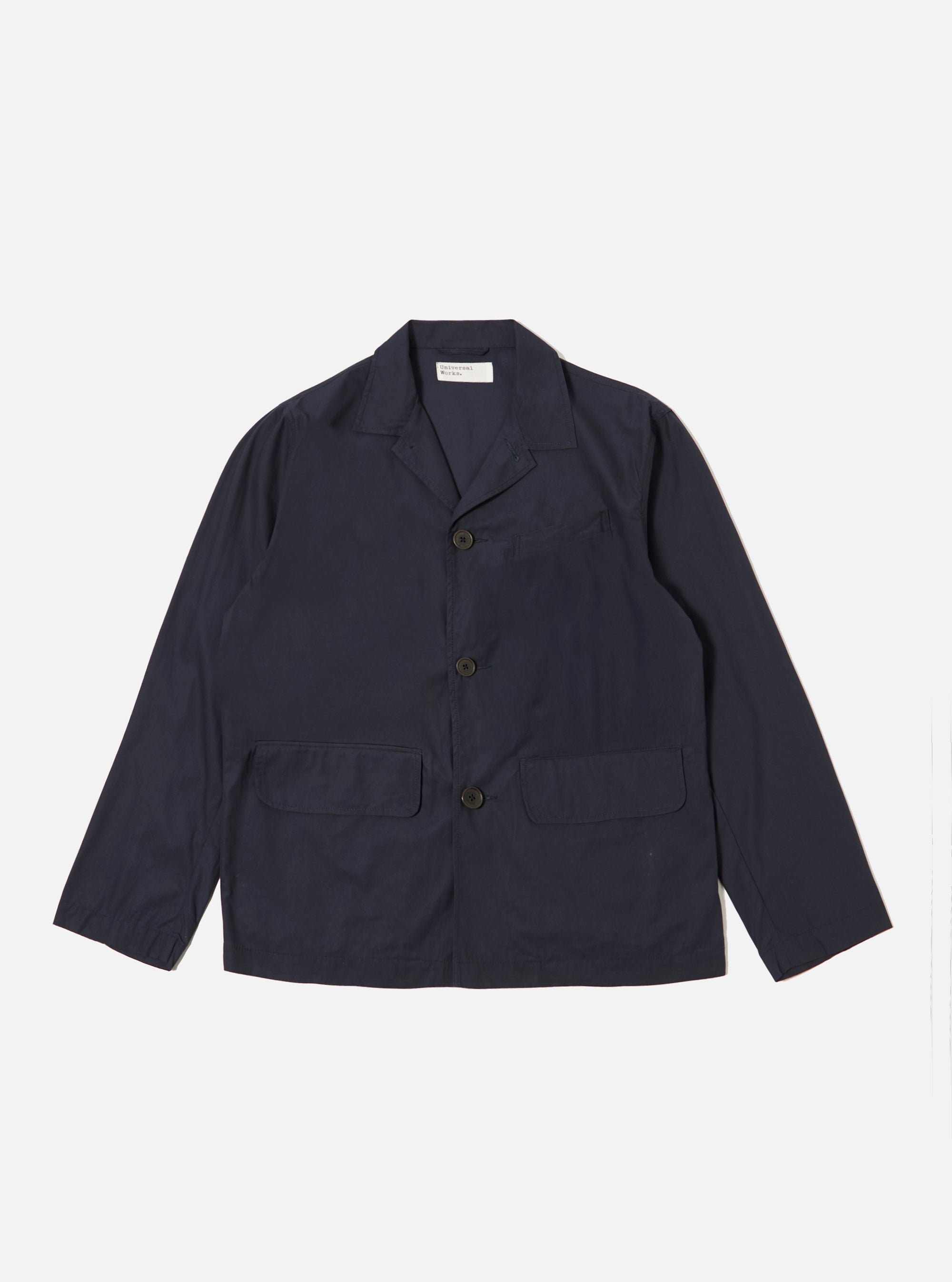 Navy Peached Poplin Franck Jacket