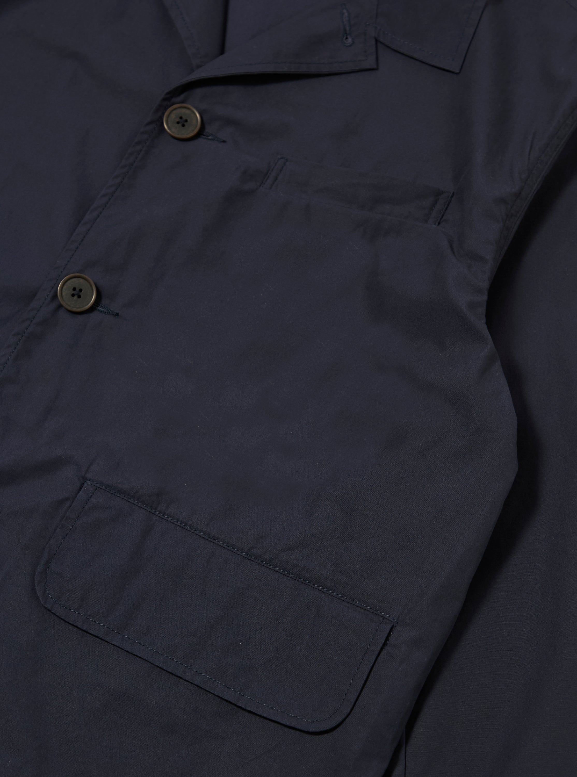 Men's Navy Peached Poplin Franck Jacket – Universal Works Men's Navy Peached Poplin Franck Jacket – Universal Works