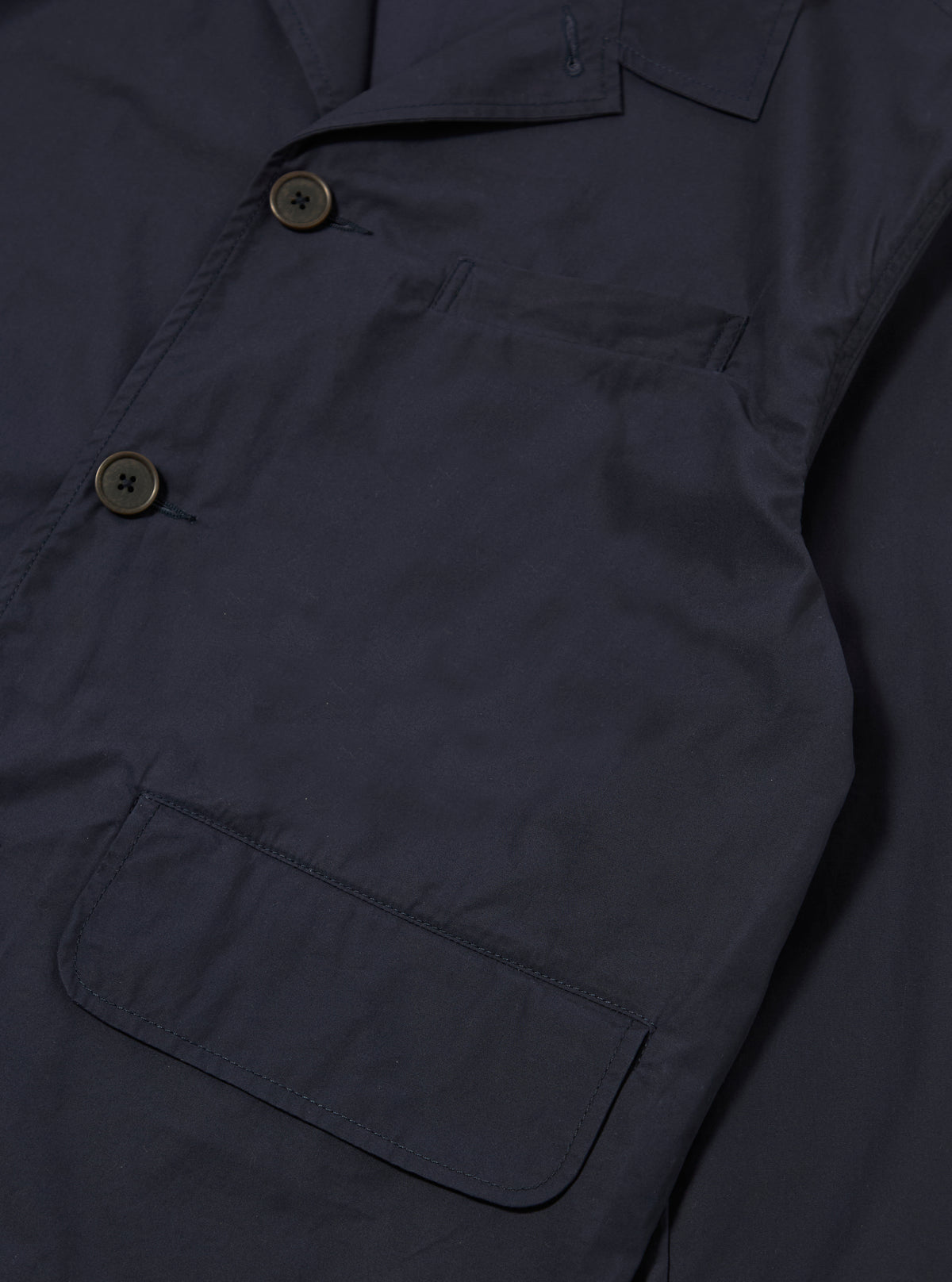 Navy Peached Poplin Franck Jacket