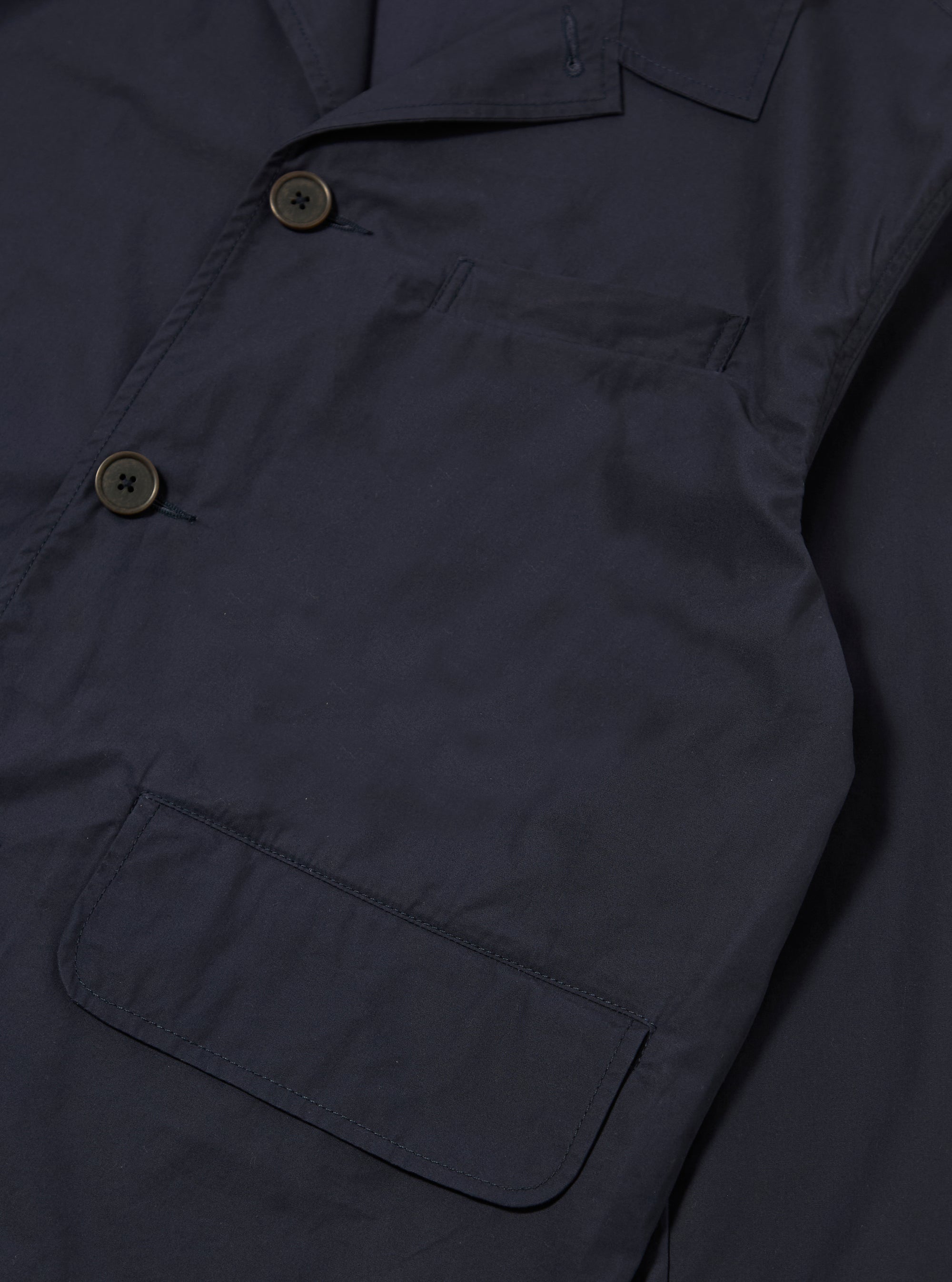 Navy Peached Poplin Franck Jacket