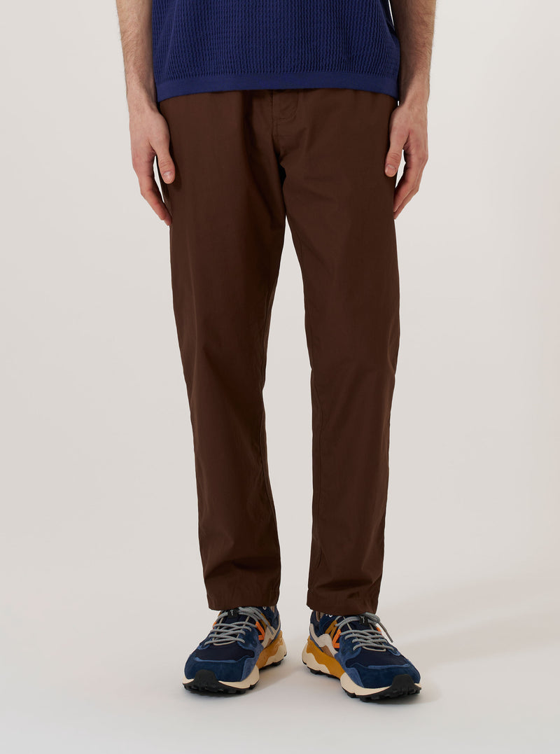 Brown Peached Poplin Military Chino