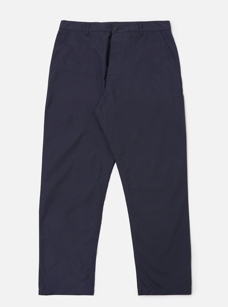 Navy Peached Poplin Military Chino