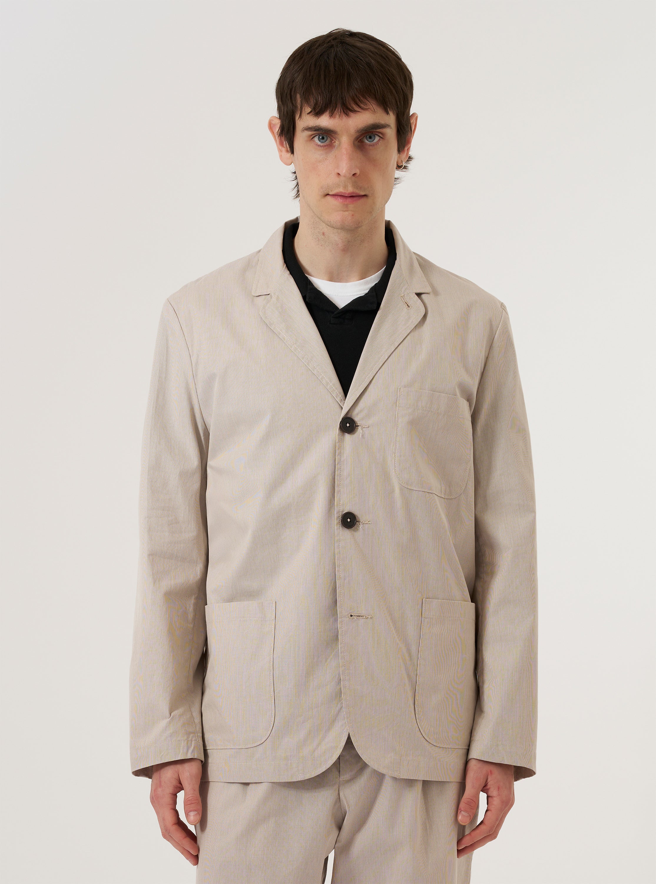 Men's Brown Kennedy Stripe Three Button Jacket – Universal Works