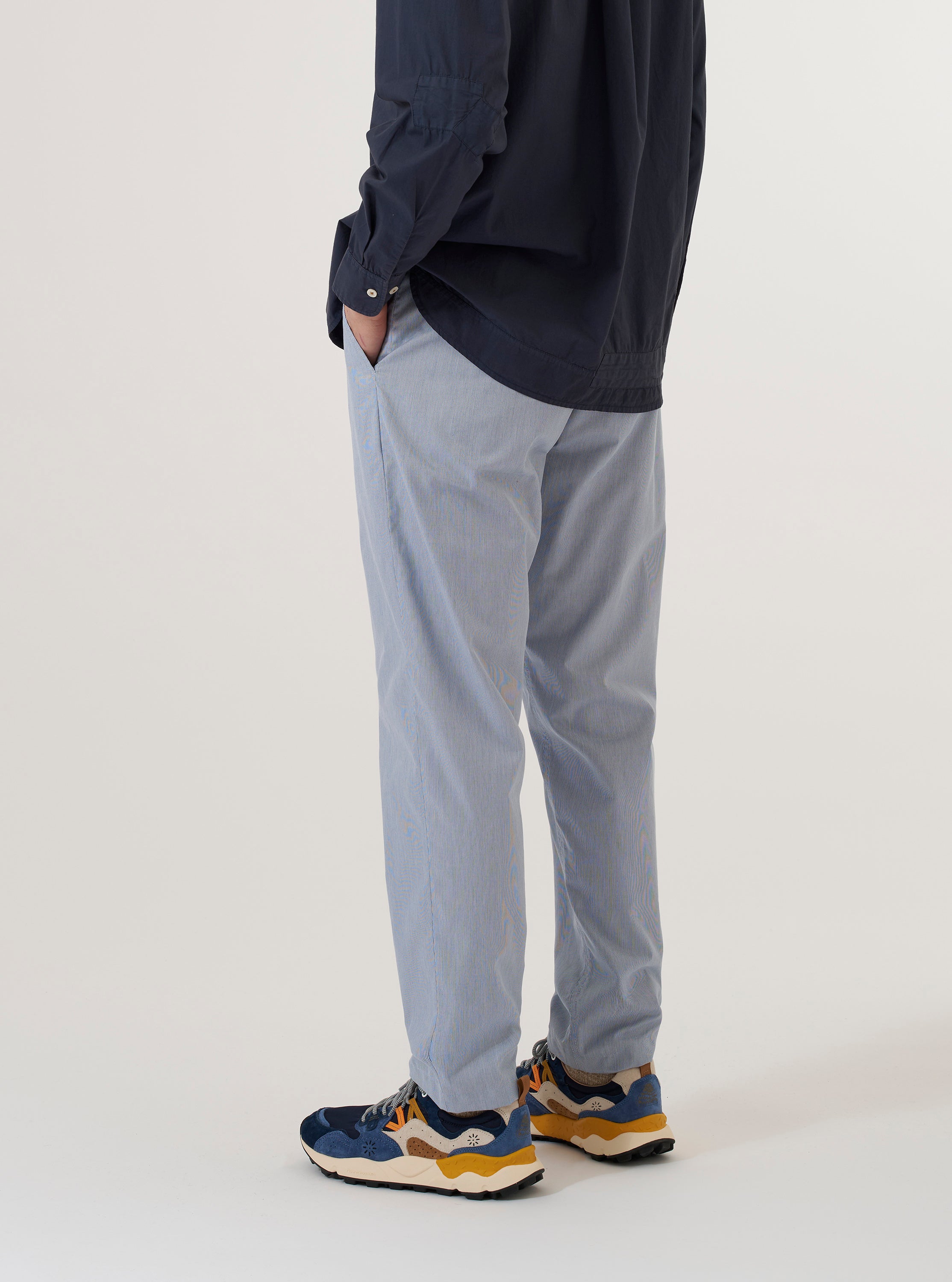 Men's Navy Stripe Military Chino – Universal Works