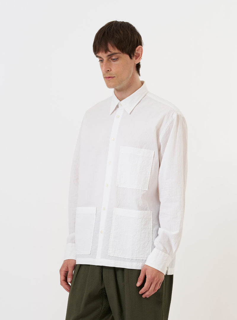 White Seersucker Double Lucky Shirt