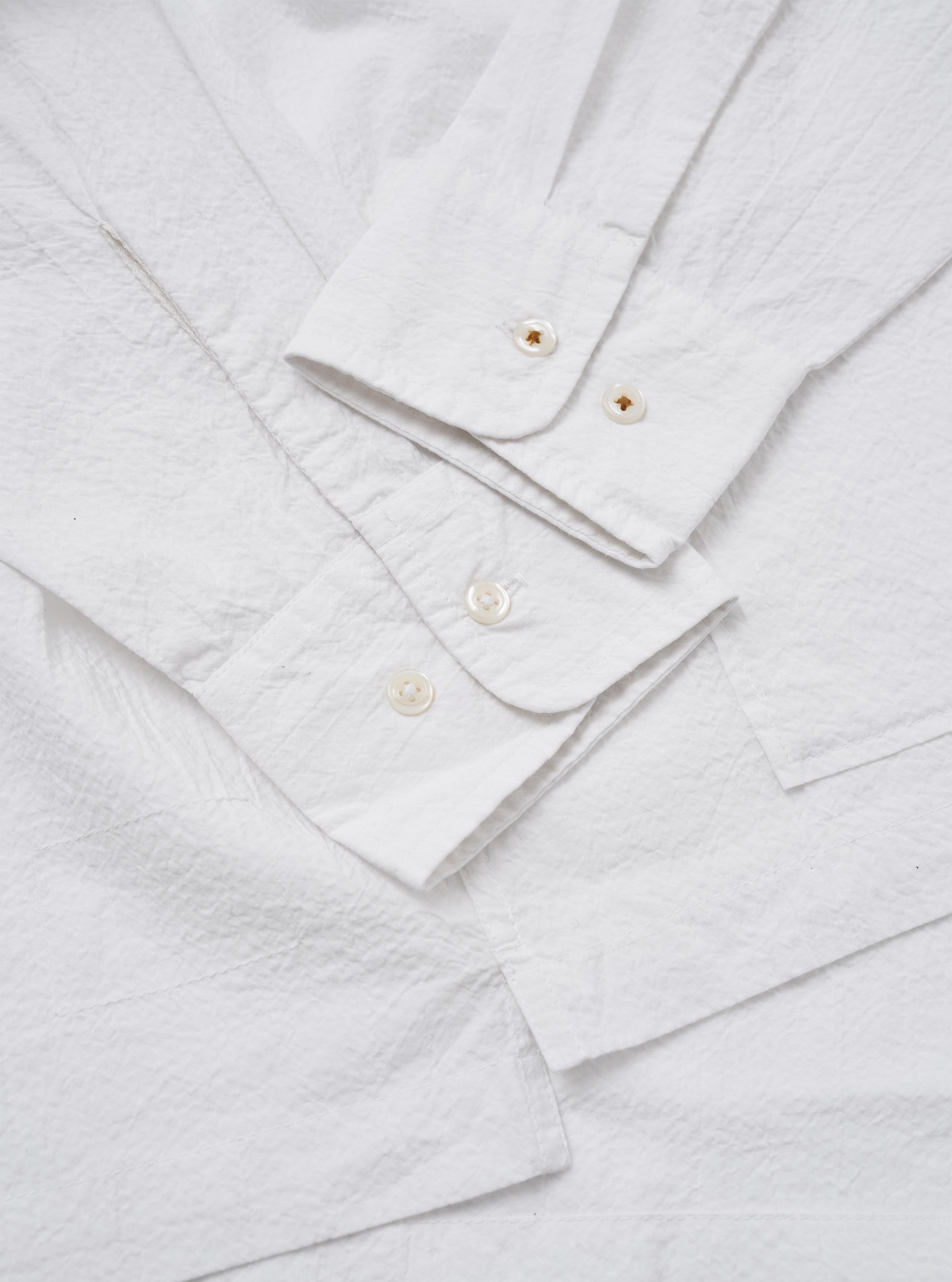 Men's White Seersucker Double Lucky Long Sleeve Shirt – Universal
