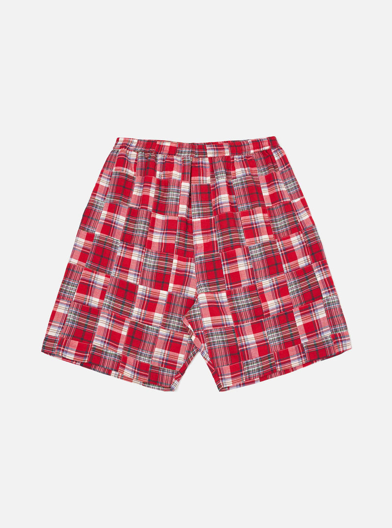 Red Patchwork Madras Pyjama Short