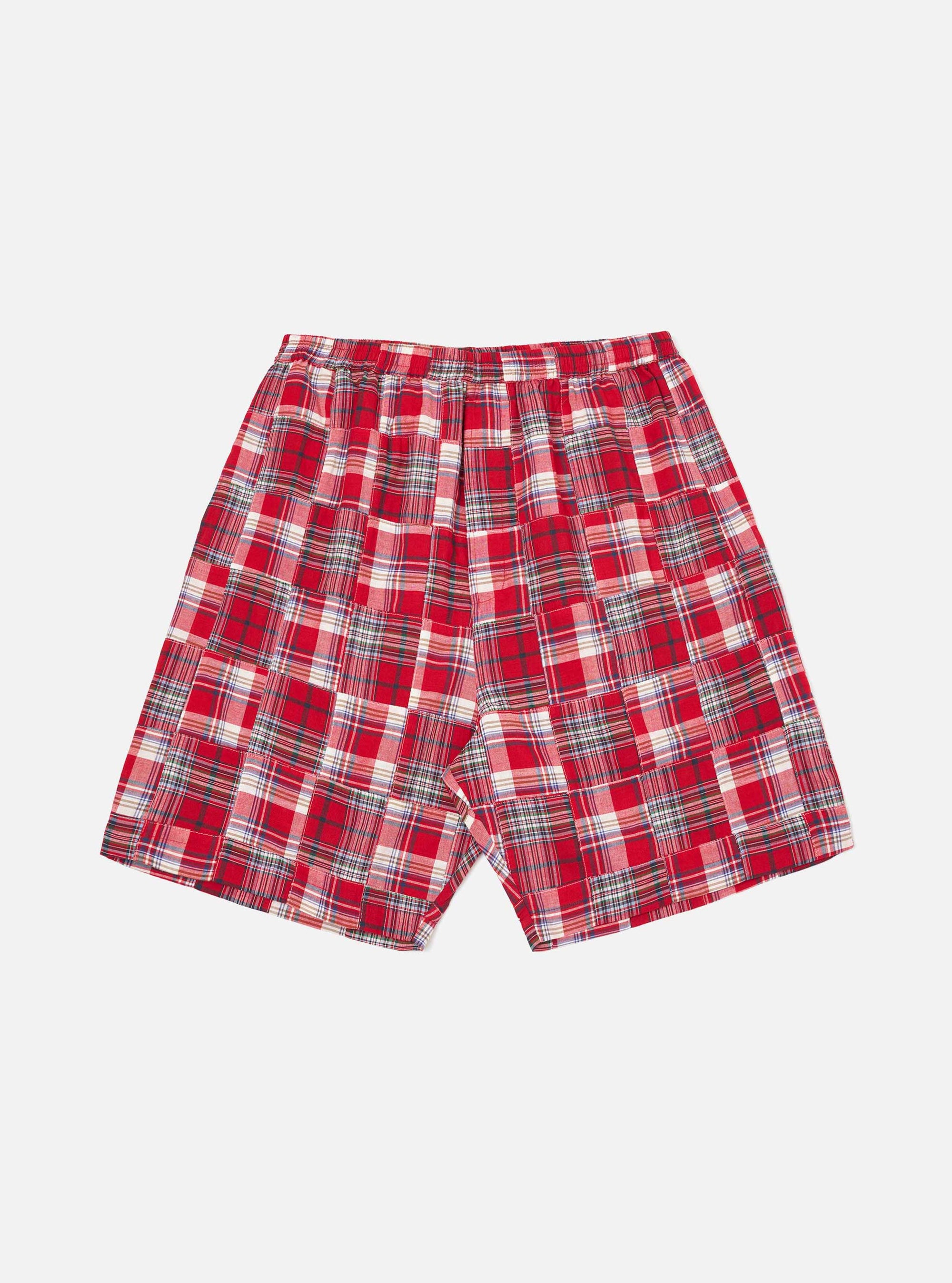 Red Patchwork Madras Pyjama Short