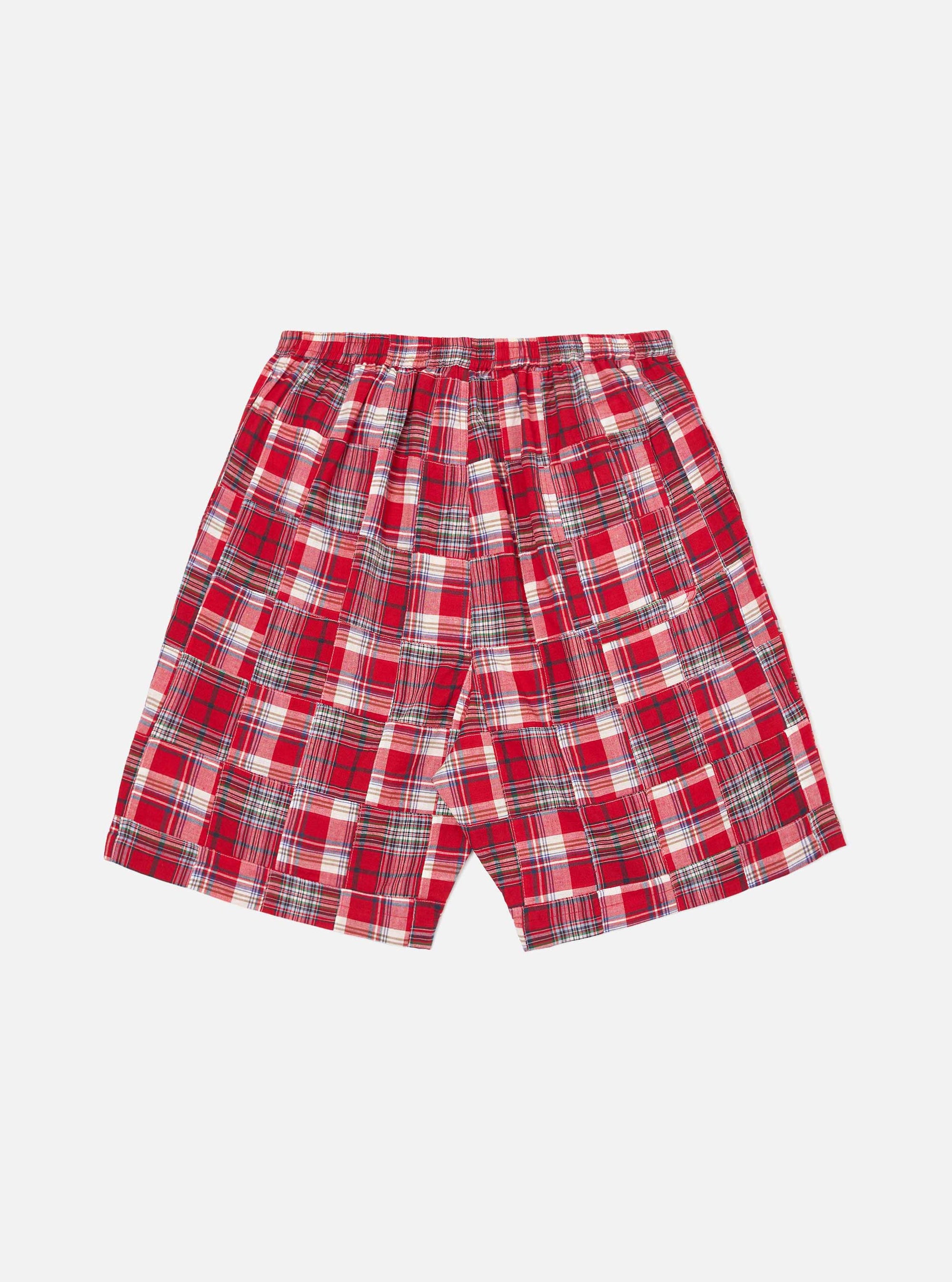 Red Patchwork Madras Pyjama Short