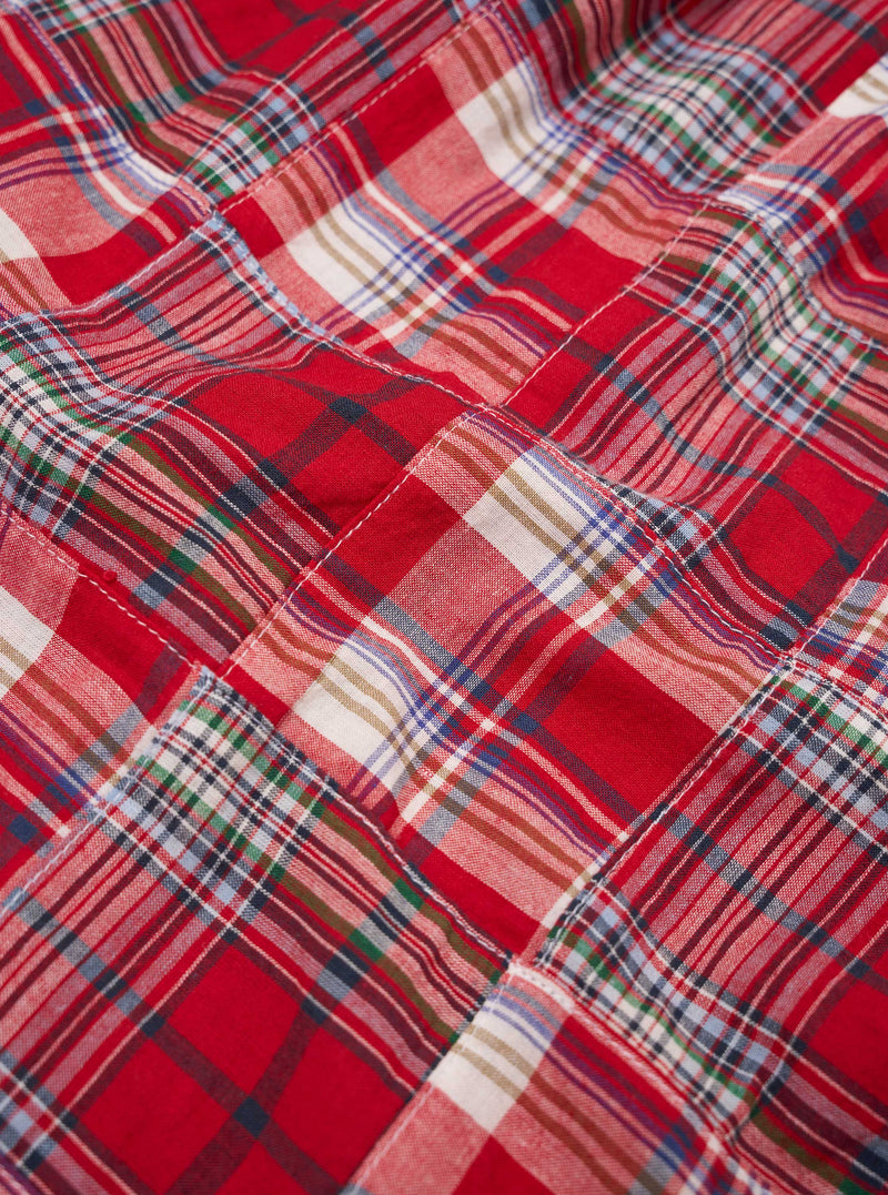 Red Patchwork Madras Pyjama Short