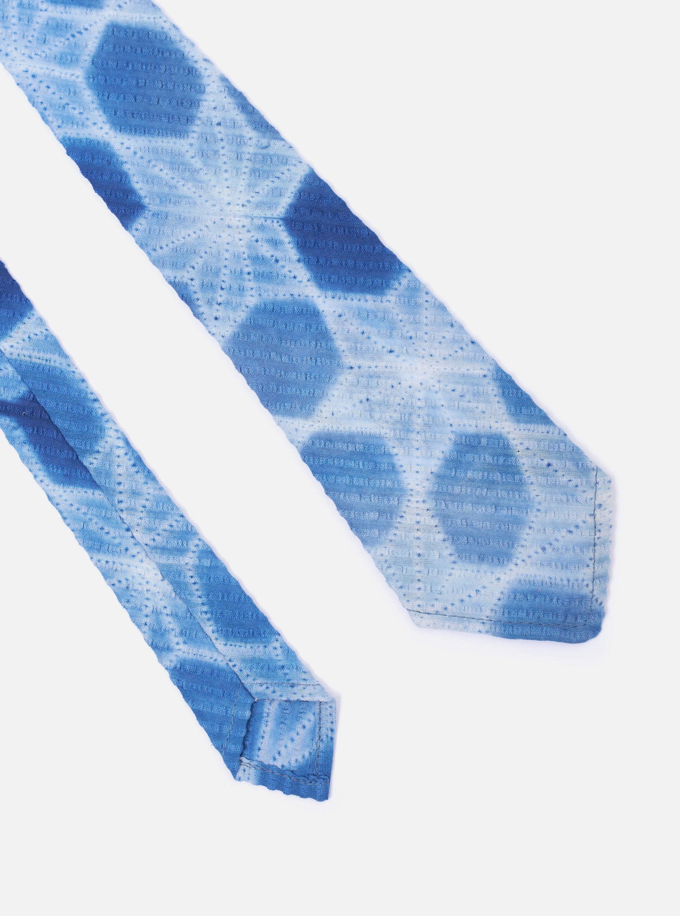 小物 RRL INDIGO CALICO DISCHARGE PRINT TIE Indigo Needle Tie N Dye Tie – Universal Works