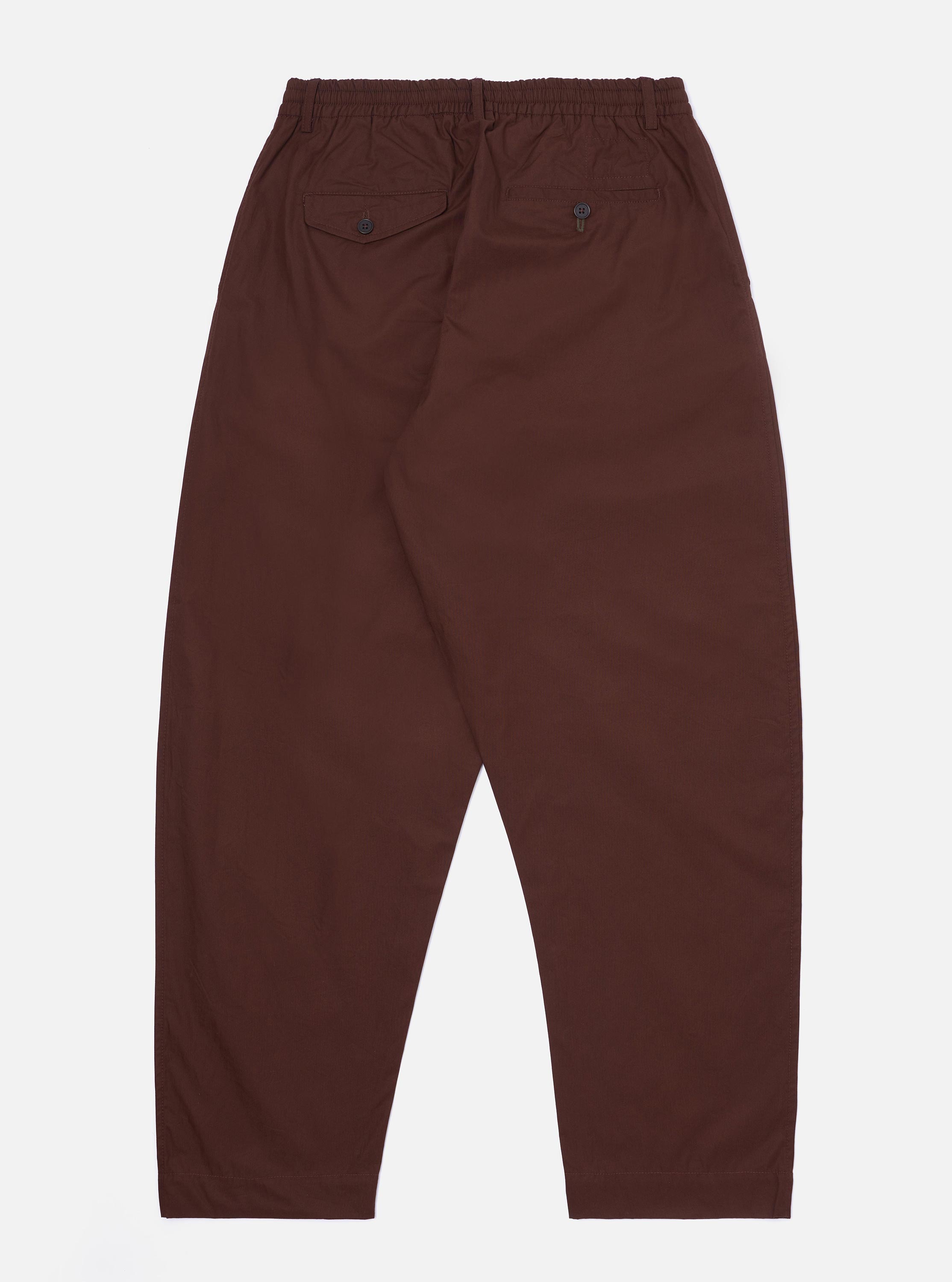 N.M. Oxford w/耳 straight pants - Brown Men's Brown Poplin Wide Leg Oxford Pant – Universal Works