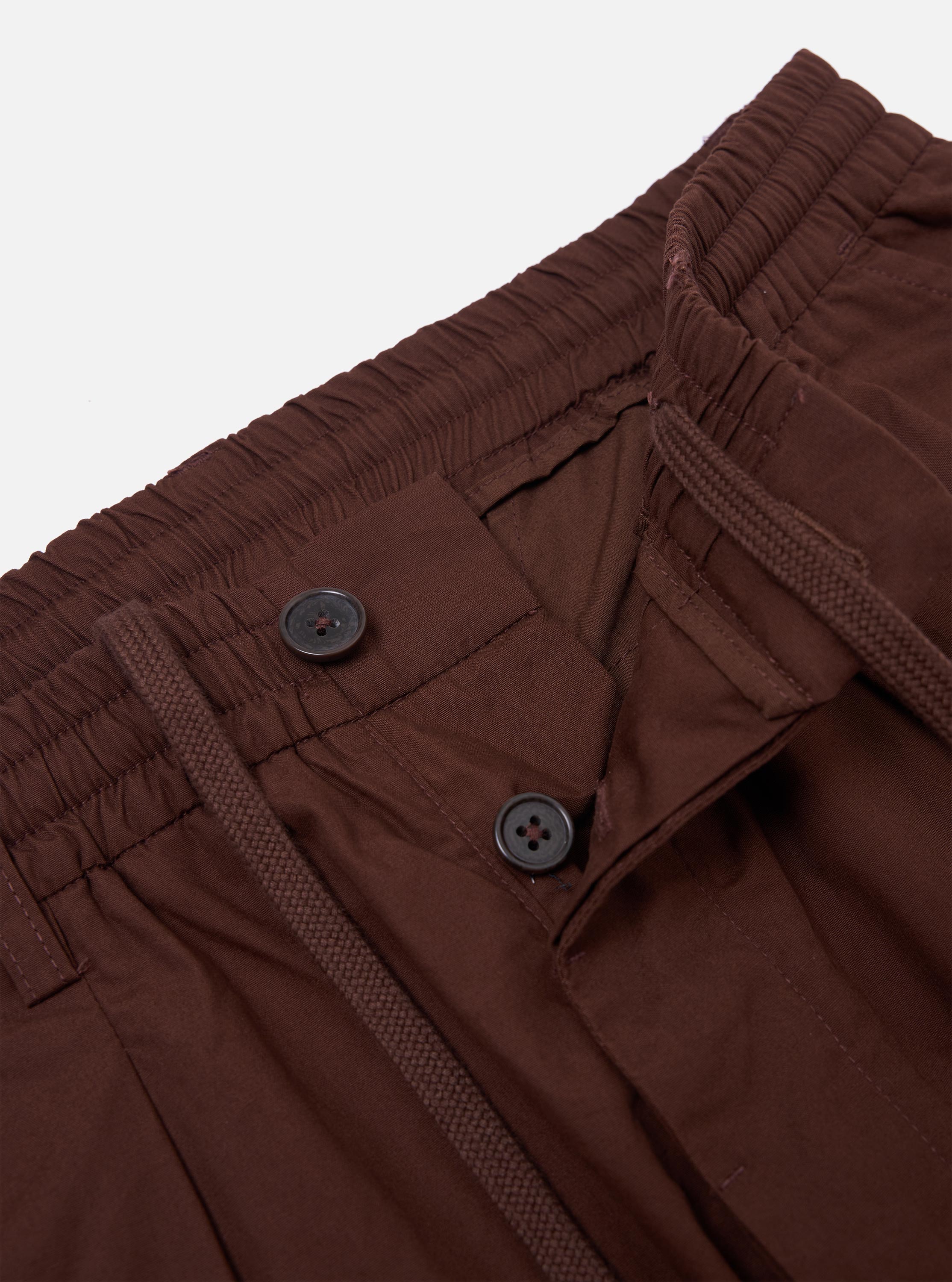 N.M. Oxford w/耳 straight pants - Brown Men's Brown Poplin Wide Leg Oxford Pant – Universal Works