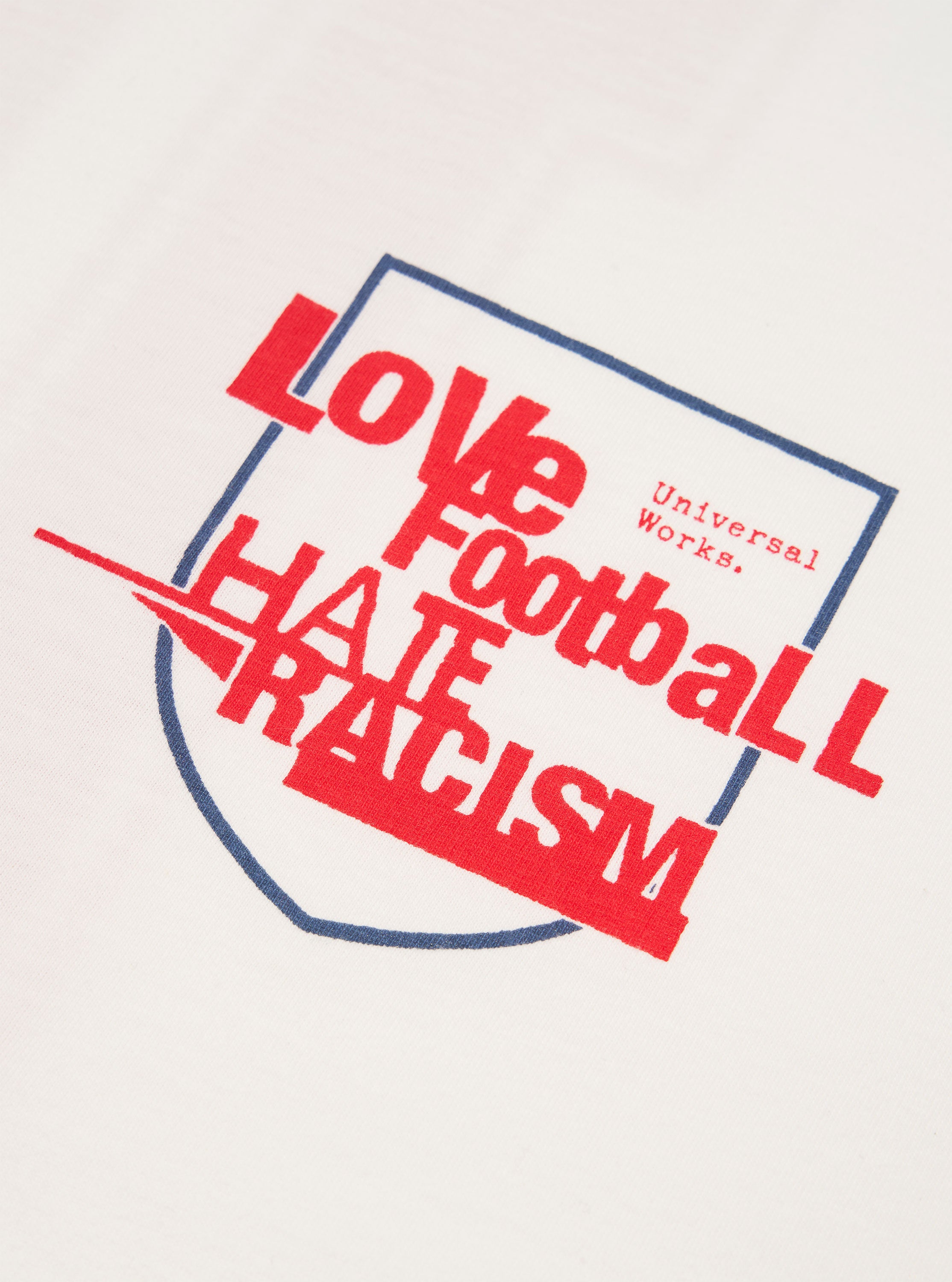 White Single Jersey Charity Football Tee – Universal Works