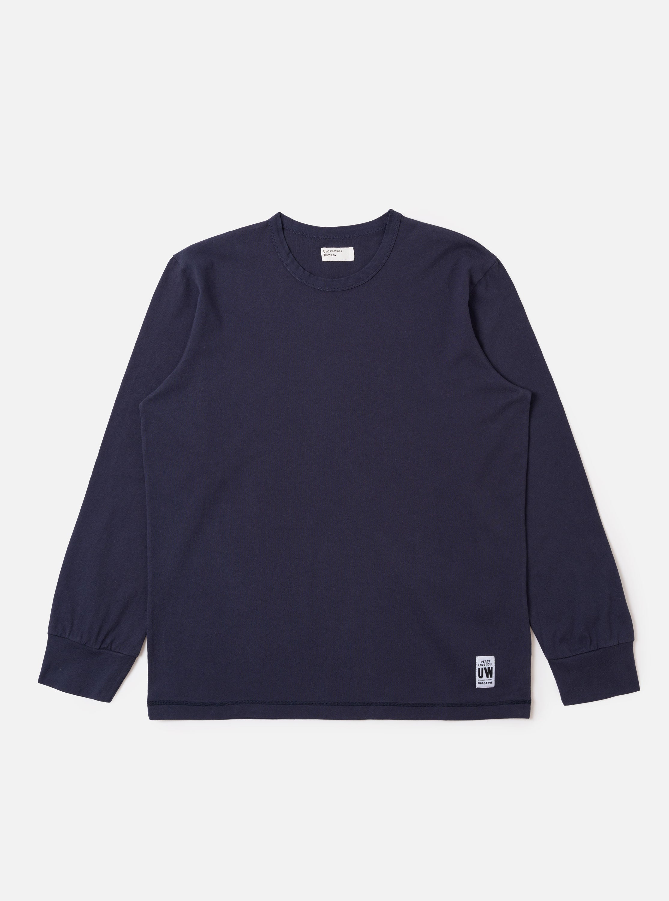 Men's Navy Recycled/Bio Jersey Henry L/S Tee – Universal Works