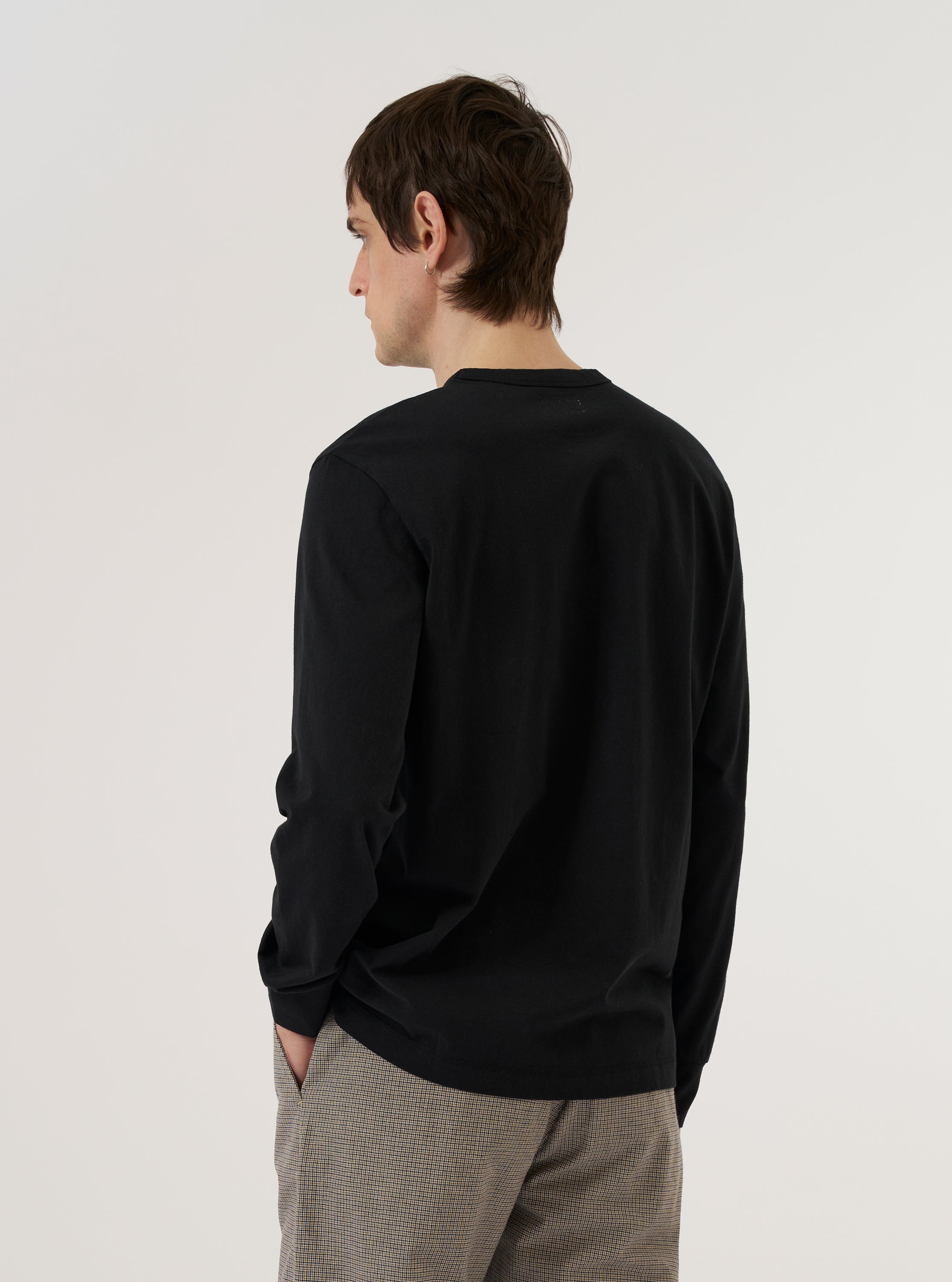 Men's Black Recycled/Bio Jersey Henry L/S Tee – Universal Works