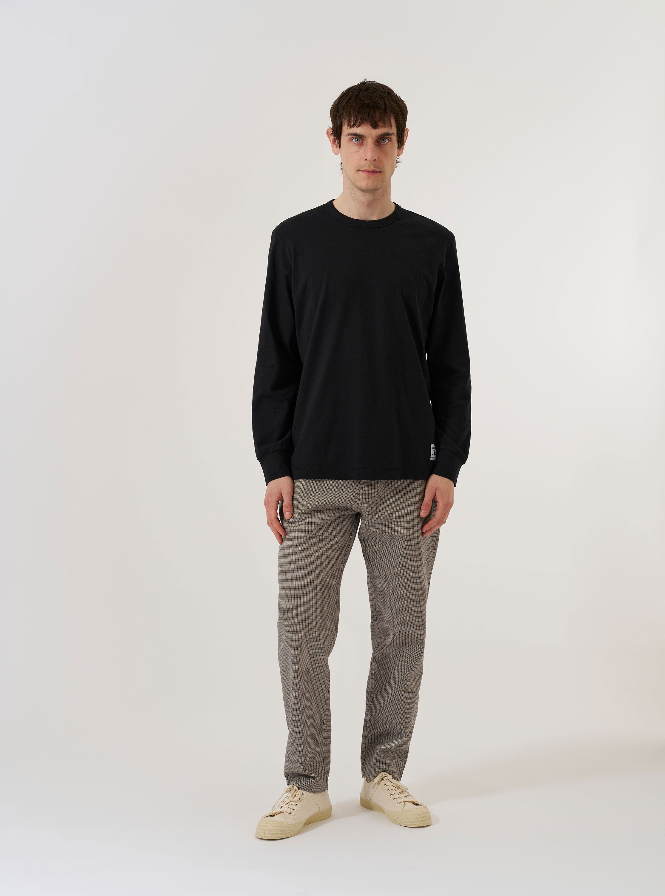 Men's Black Recycled/Bio Jersey Henry L/S Tee – Universal Works