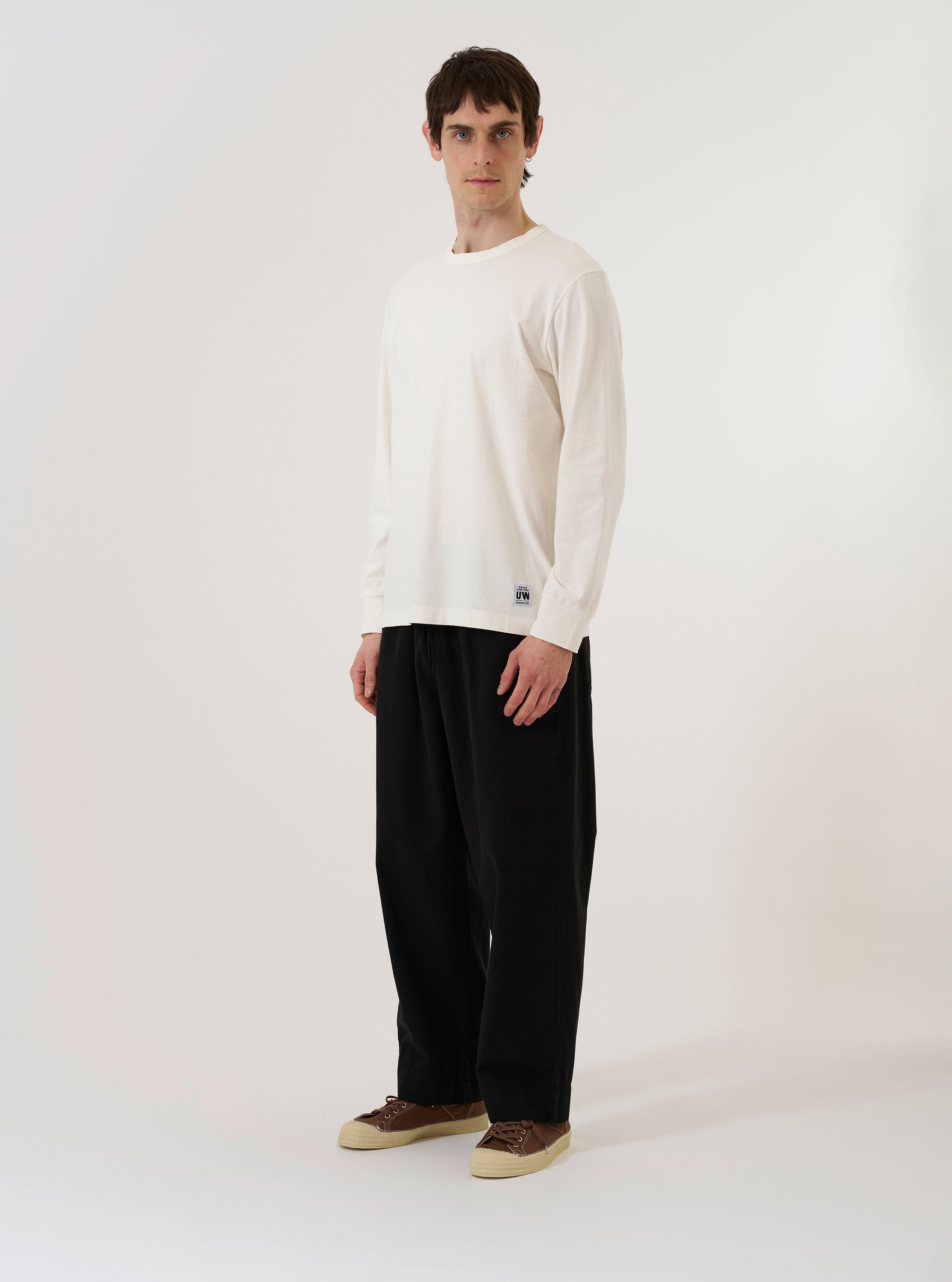 Men's Antique White Recycled/Bio Jersey Henry L/S Tee – Universal