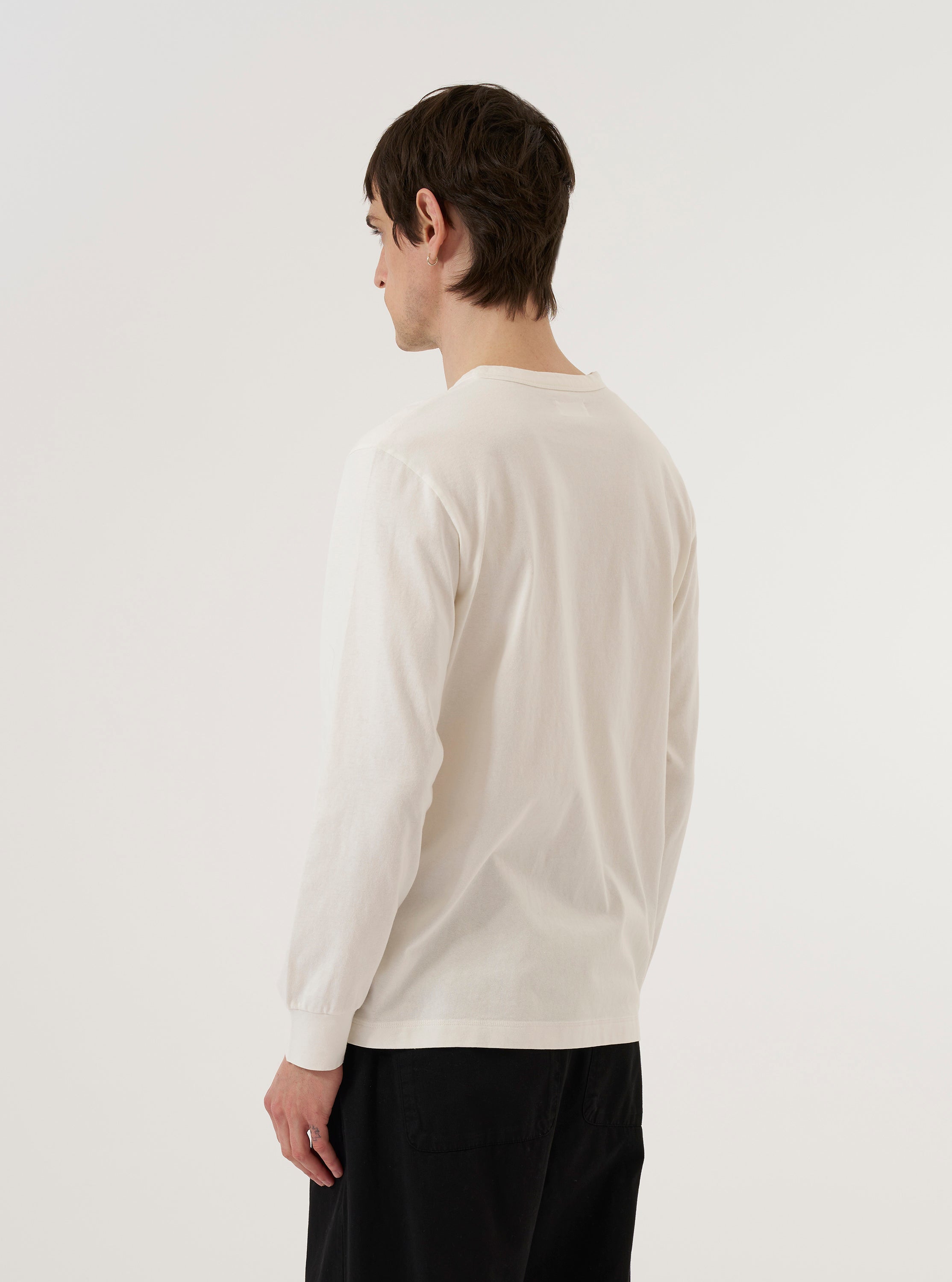 Men's Antique White Recycled/Bio Jersey Henry L/S Tee – Universal