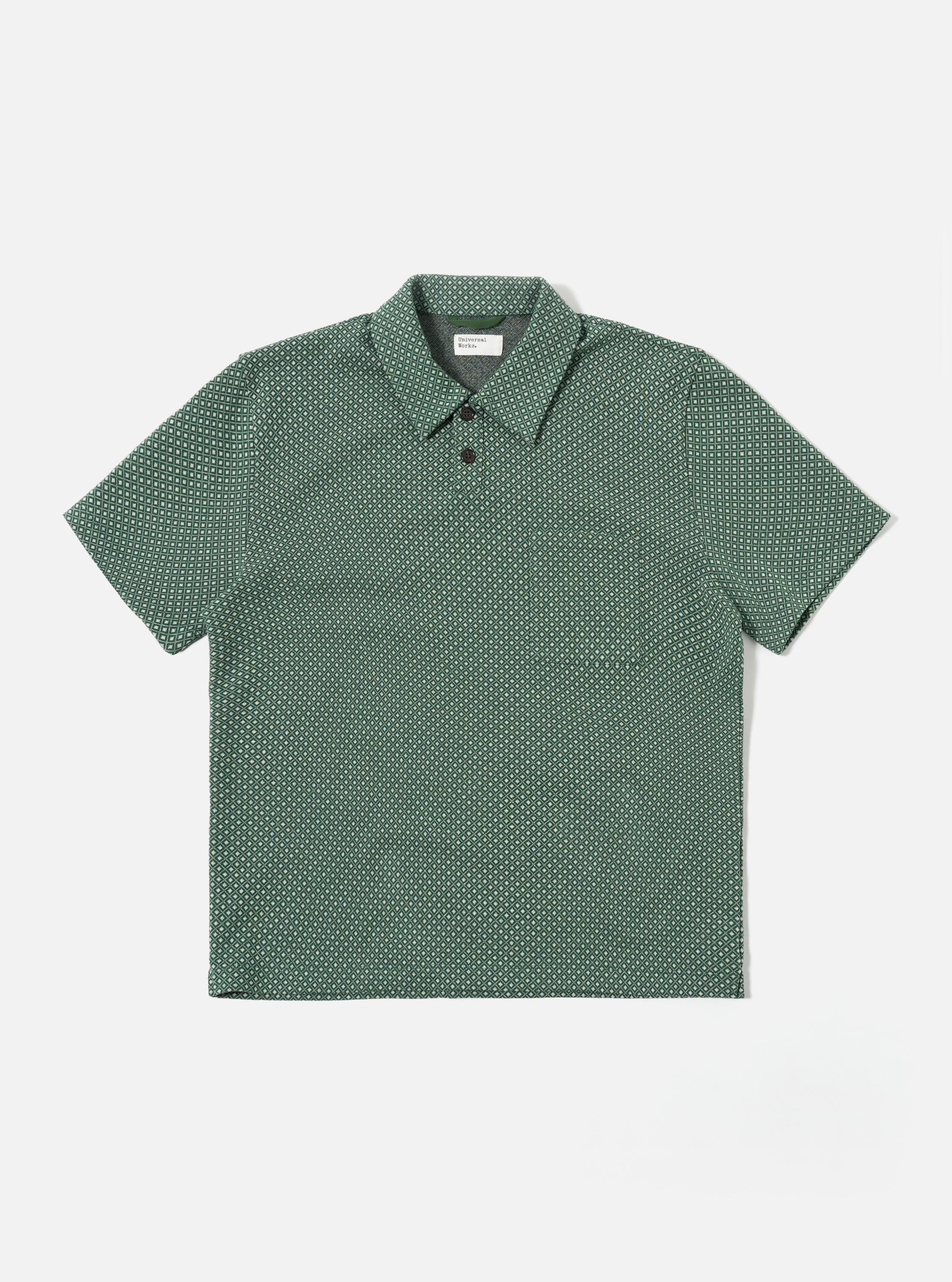 Universal Works Green Argyll Jersey Newlyn Polo | King's Cross