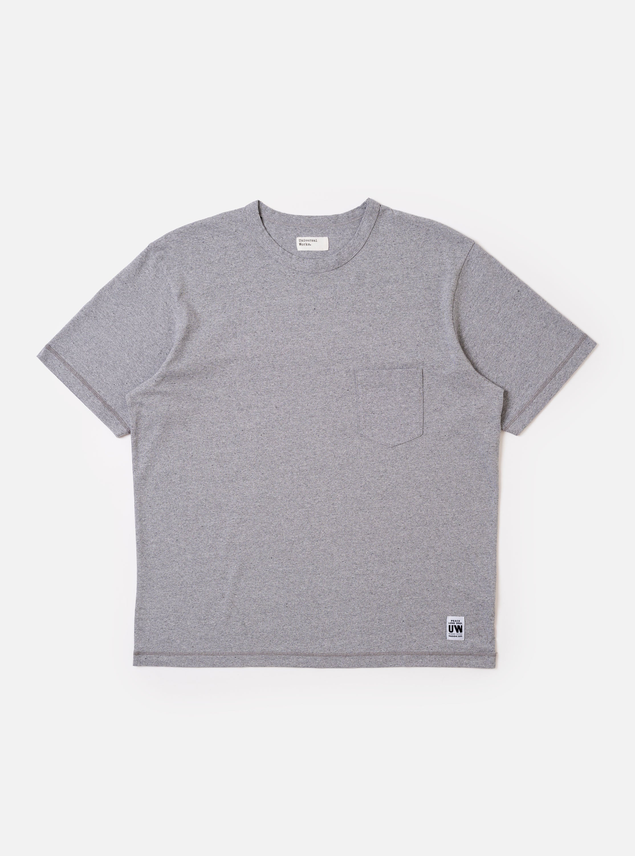 Men's Grey Marl Recycled/Bio Jersey Core Pocket Tee – Universal Works