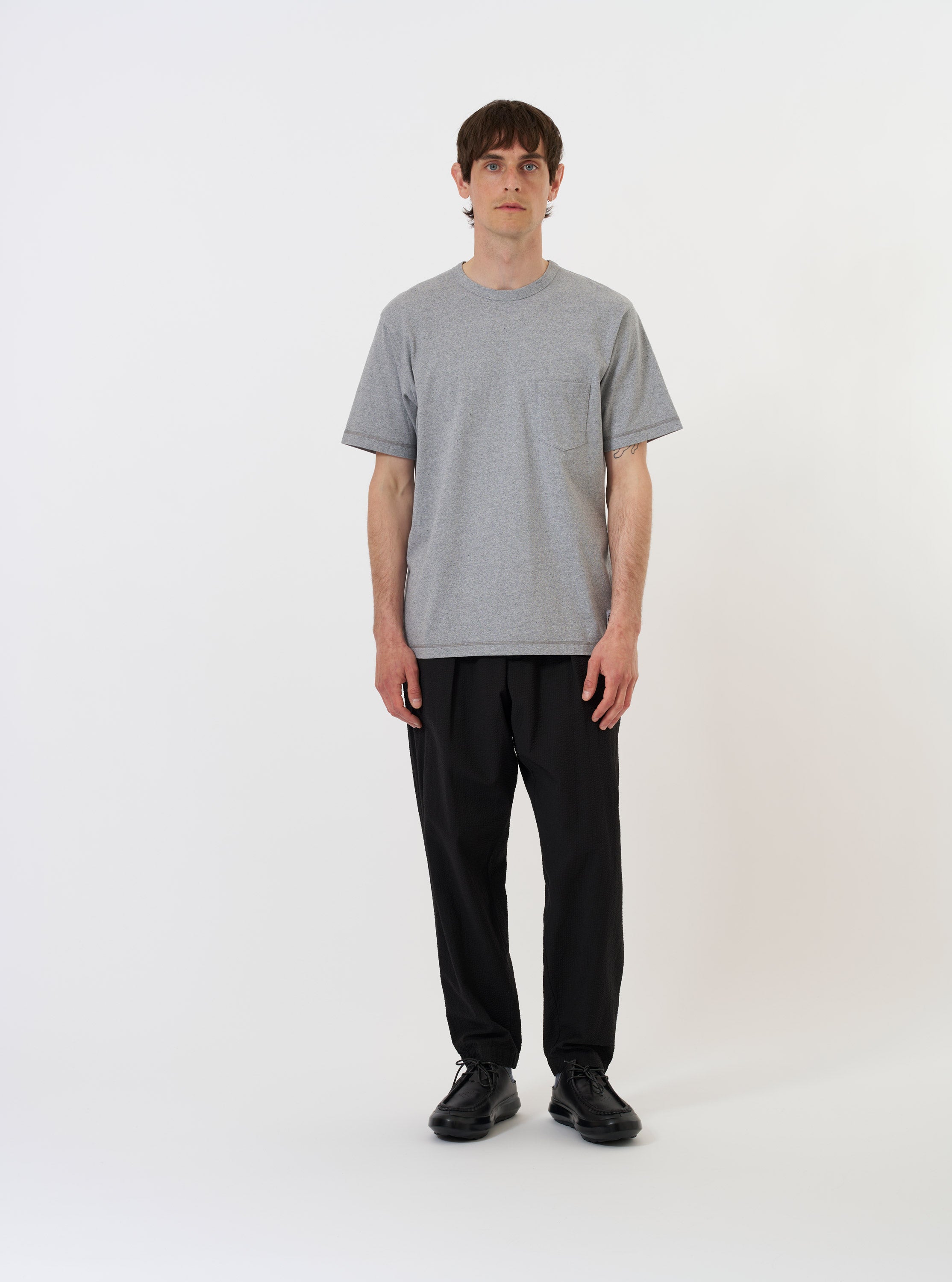 Men's Grey Marl Recycled/Bio Jersey Core Pocket Tee – Universal Works