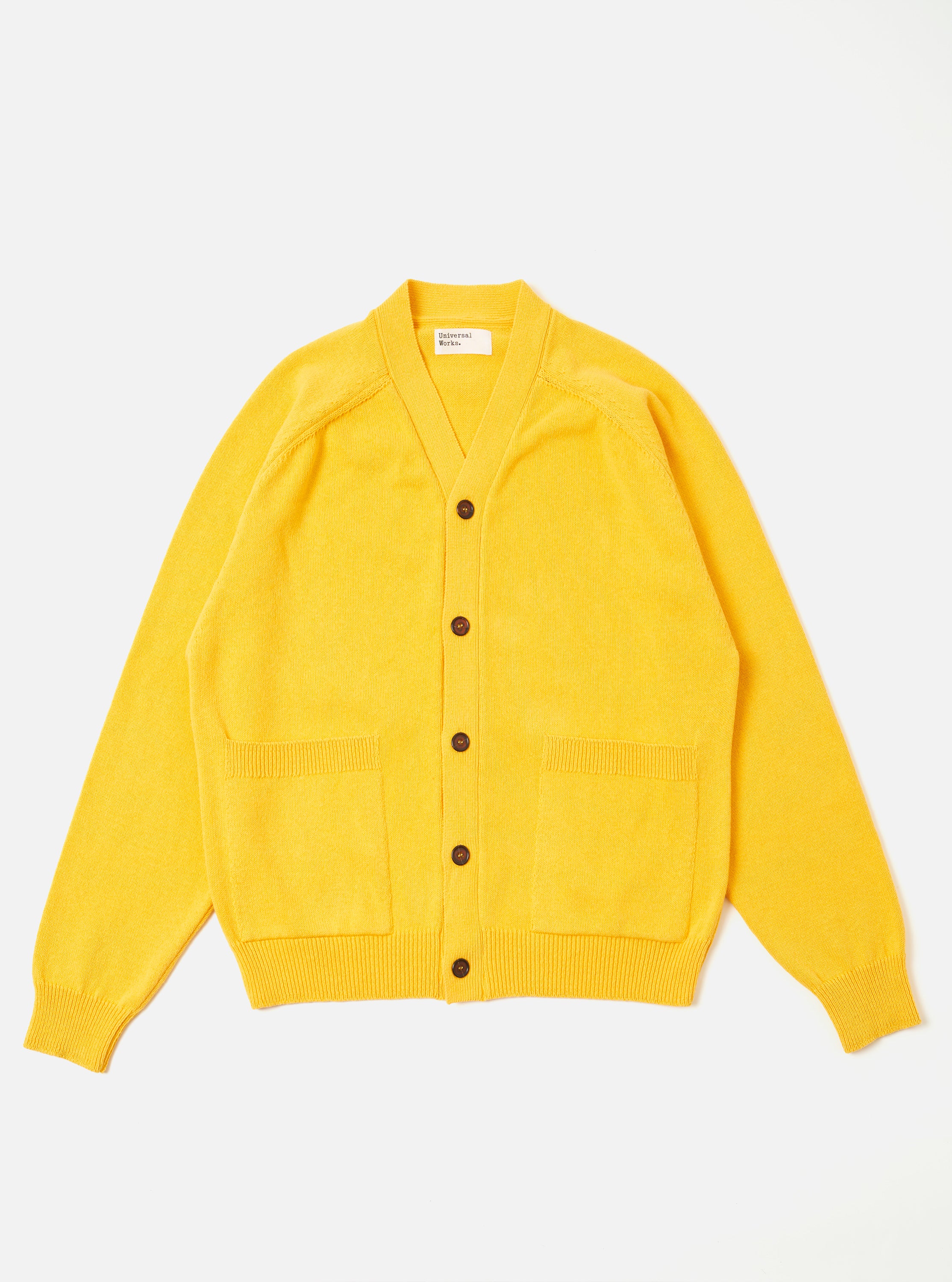 Men's Yellow Eco Cotton Knit Pocket David Cardigan – Universal Works
