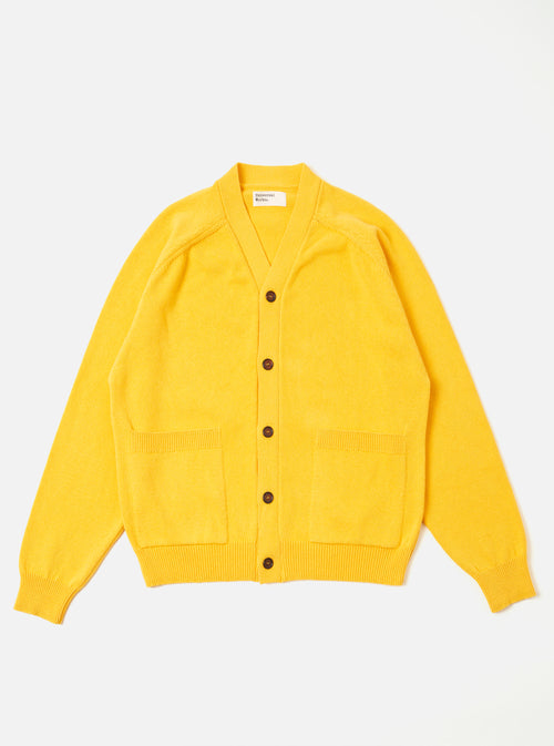 Yellow Eco Cotton Knit Pocket David Cardigan