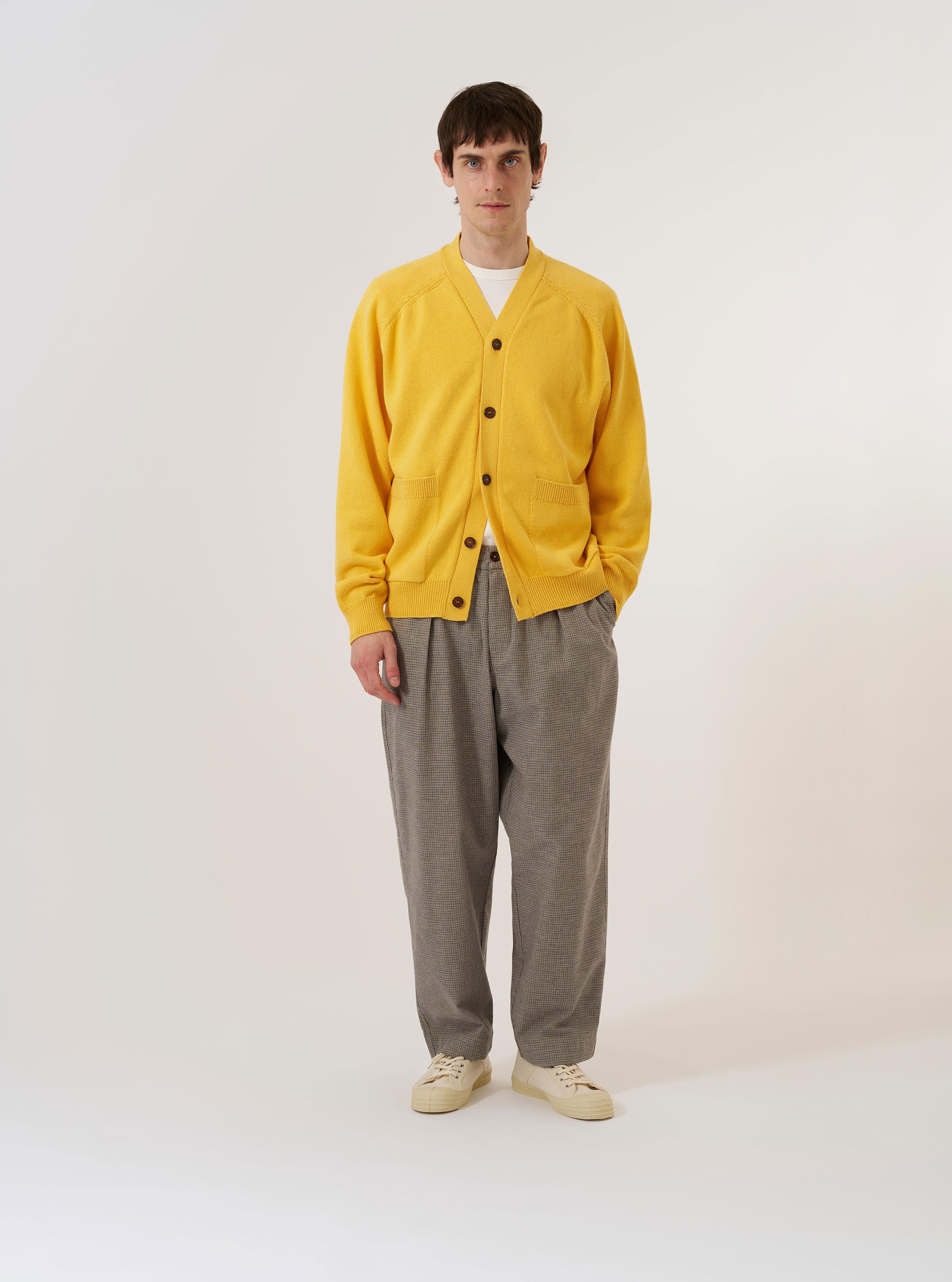 Men's Yellow Eco Cotton Knit Pocket David Cardigan – Universal Works