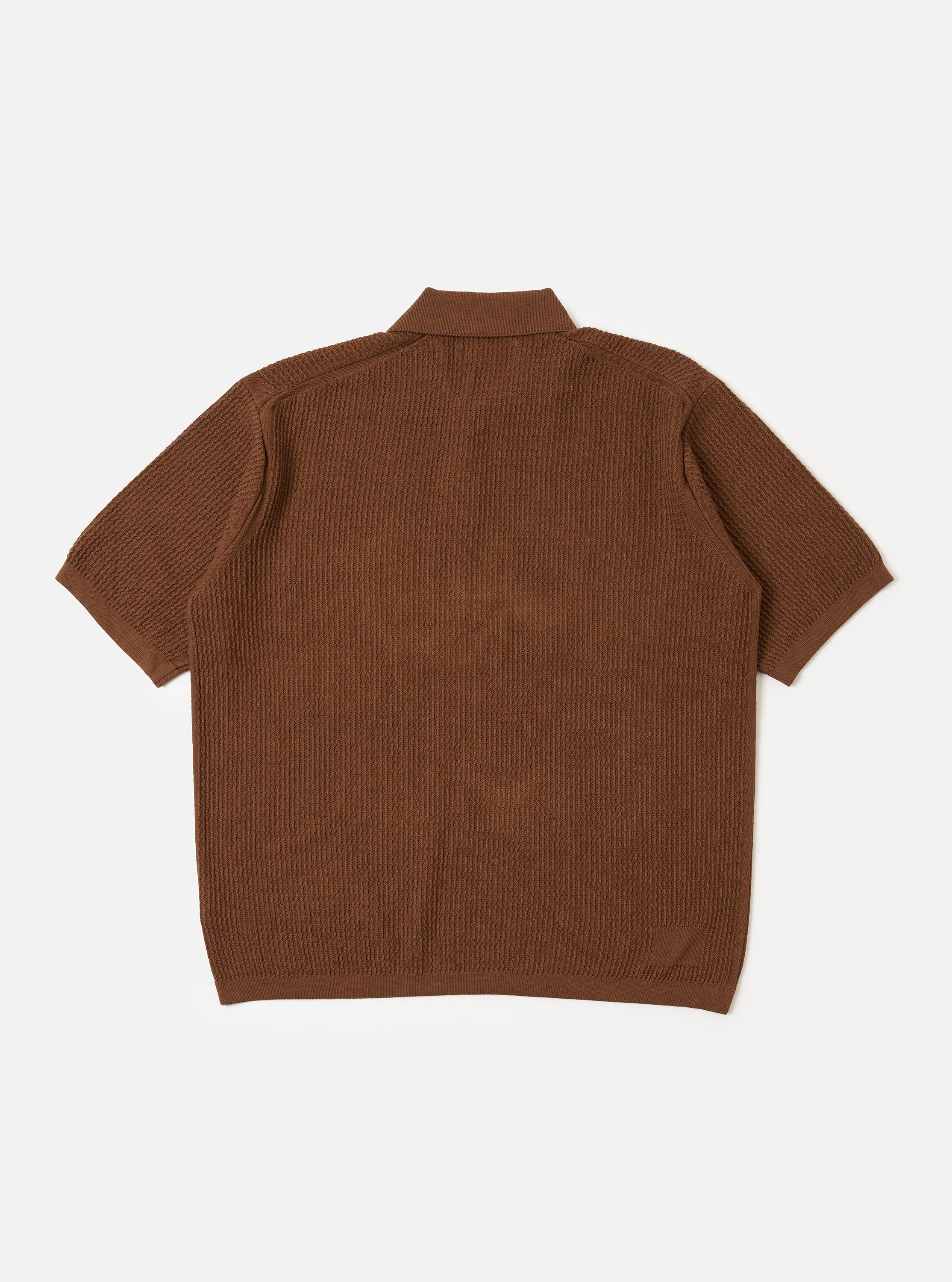 Men's Brown Fine Texture Tricot S/S Knit Polo – Universal Works