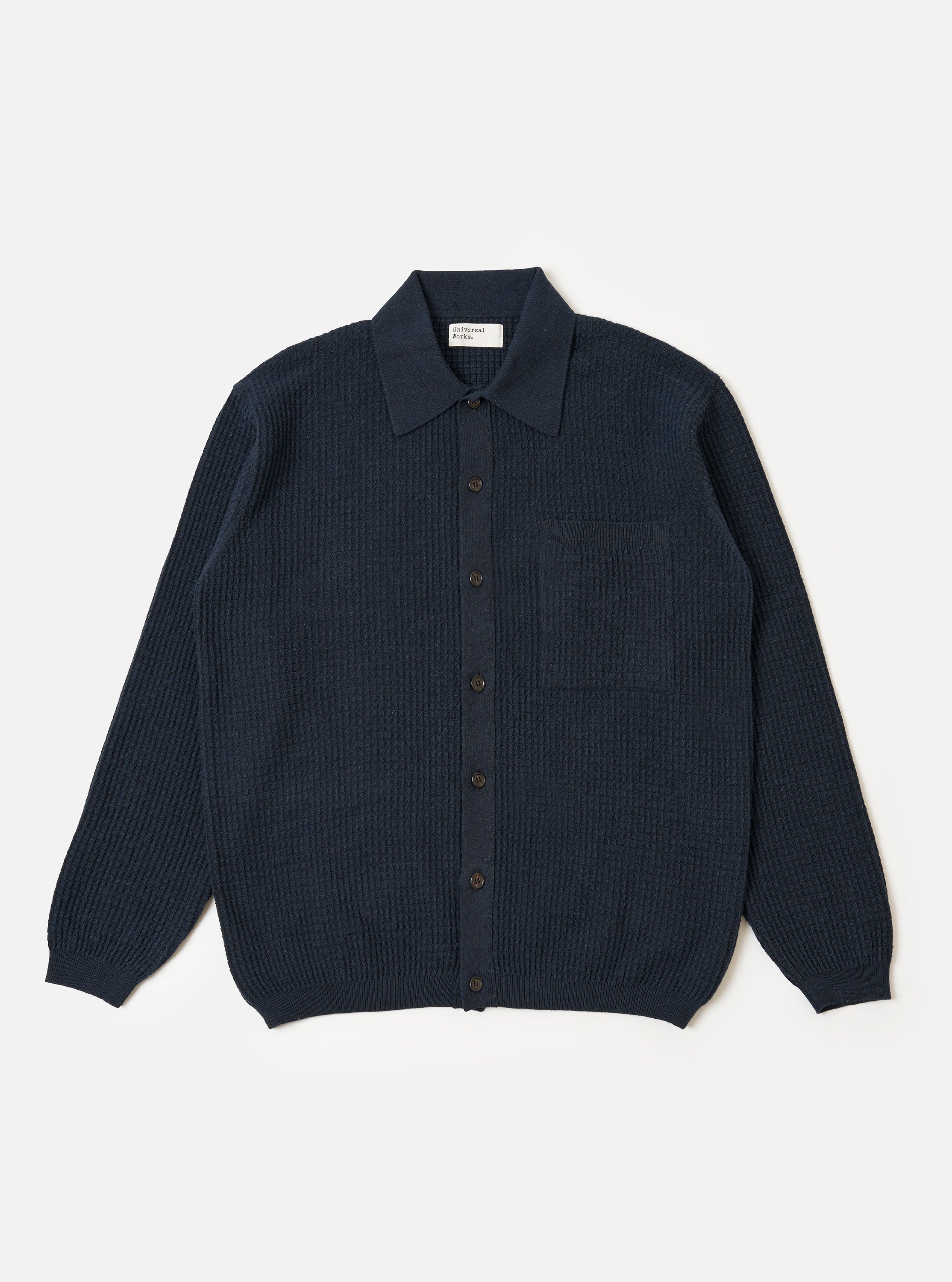Men's Navy Eco Cotton Knit Knit Jacket – Universal Works