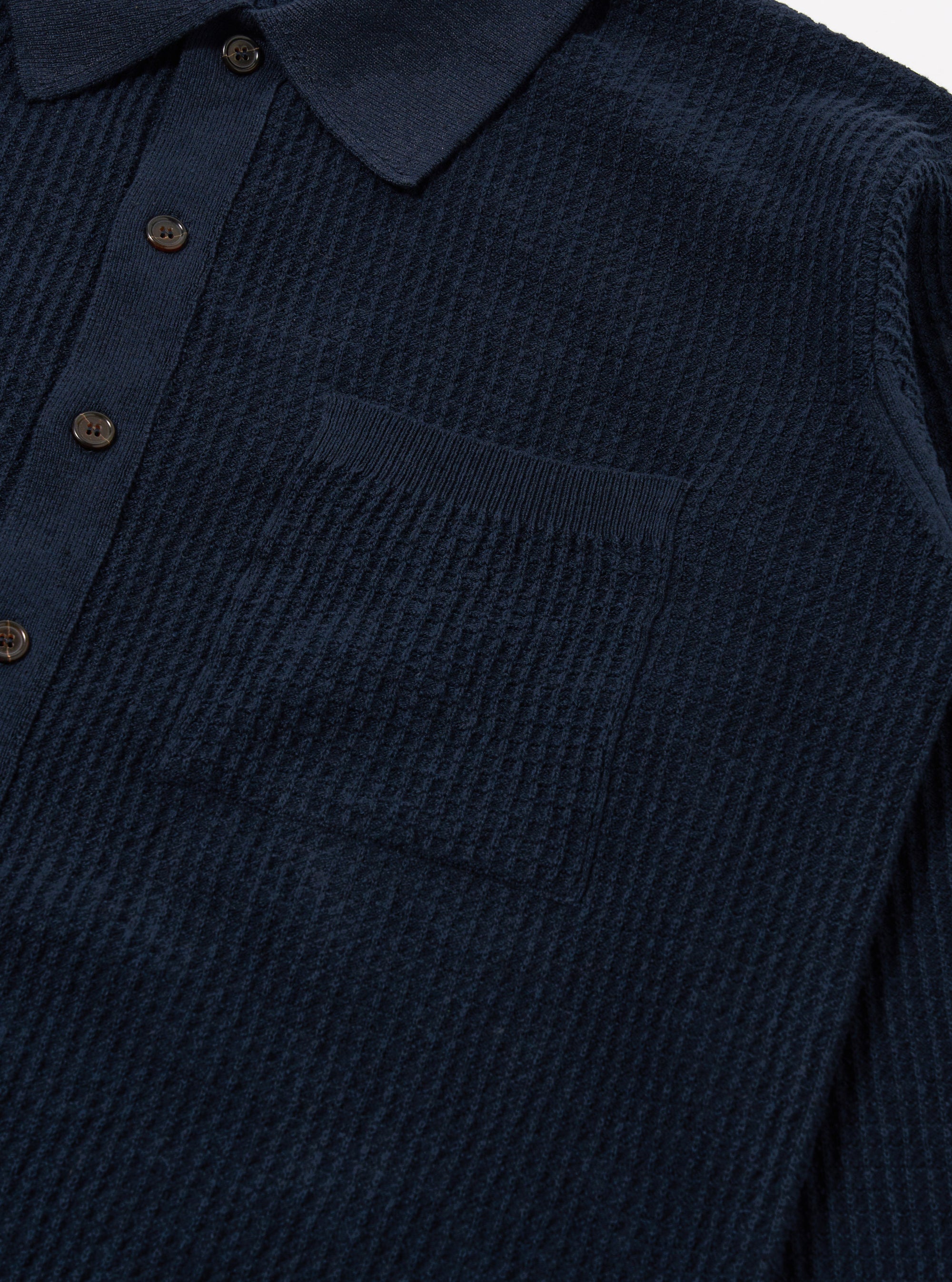 Navy Eco Cotton Knit Jacket