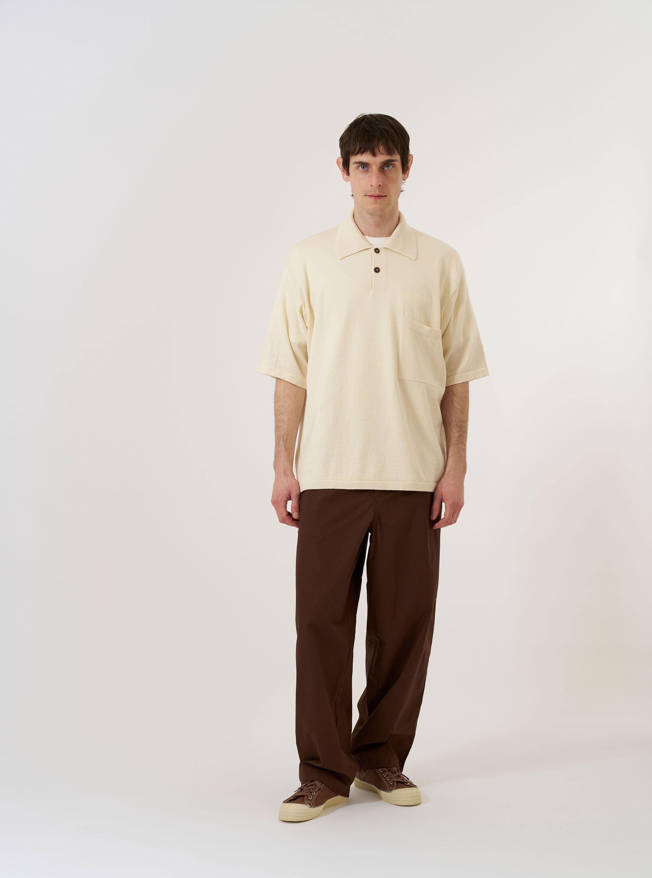 Men's Ecru Woolcot Bio S/S Pullover Knit Shirt II – Universal Works