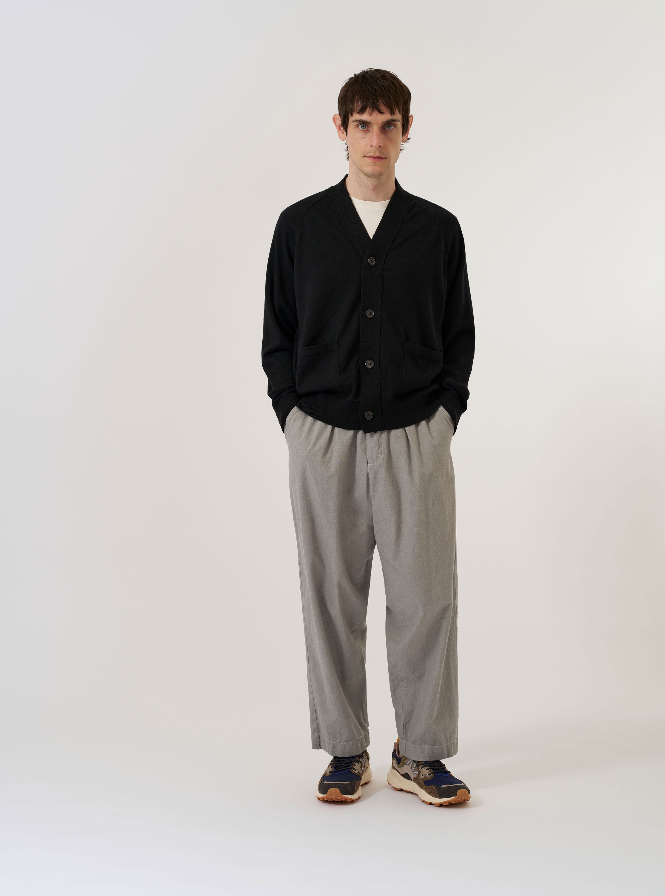 Men's Black Woolcot Bio Loose Cardigan II – Universal Works
