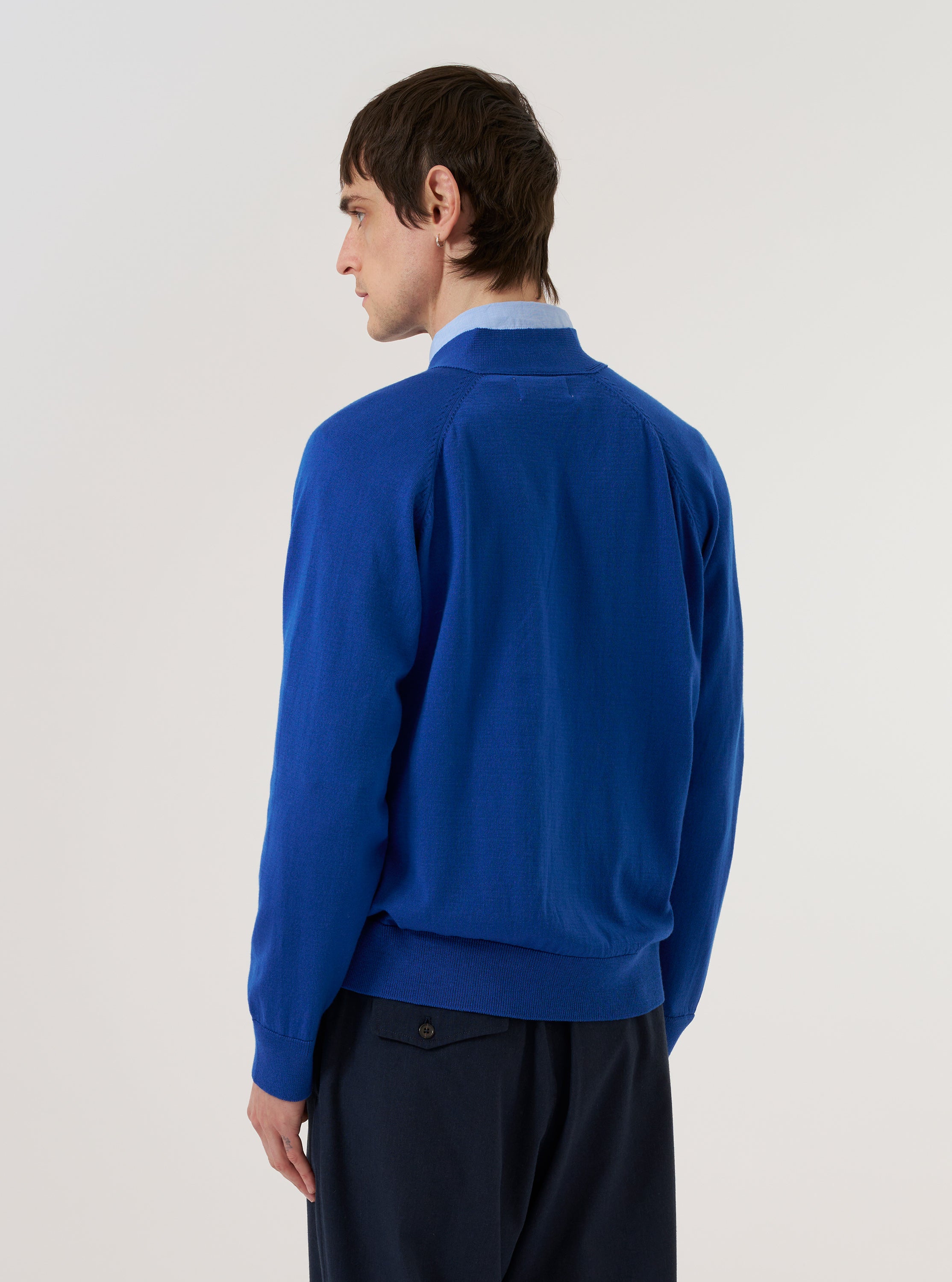 Men's Blue Woolcot Bio Loose Cardigan II – Universal Works