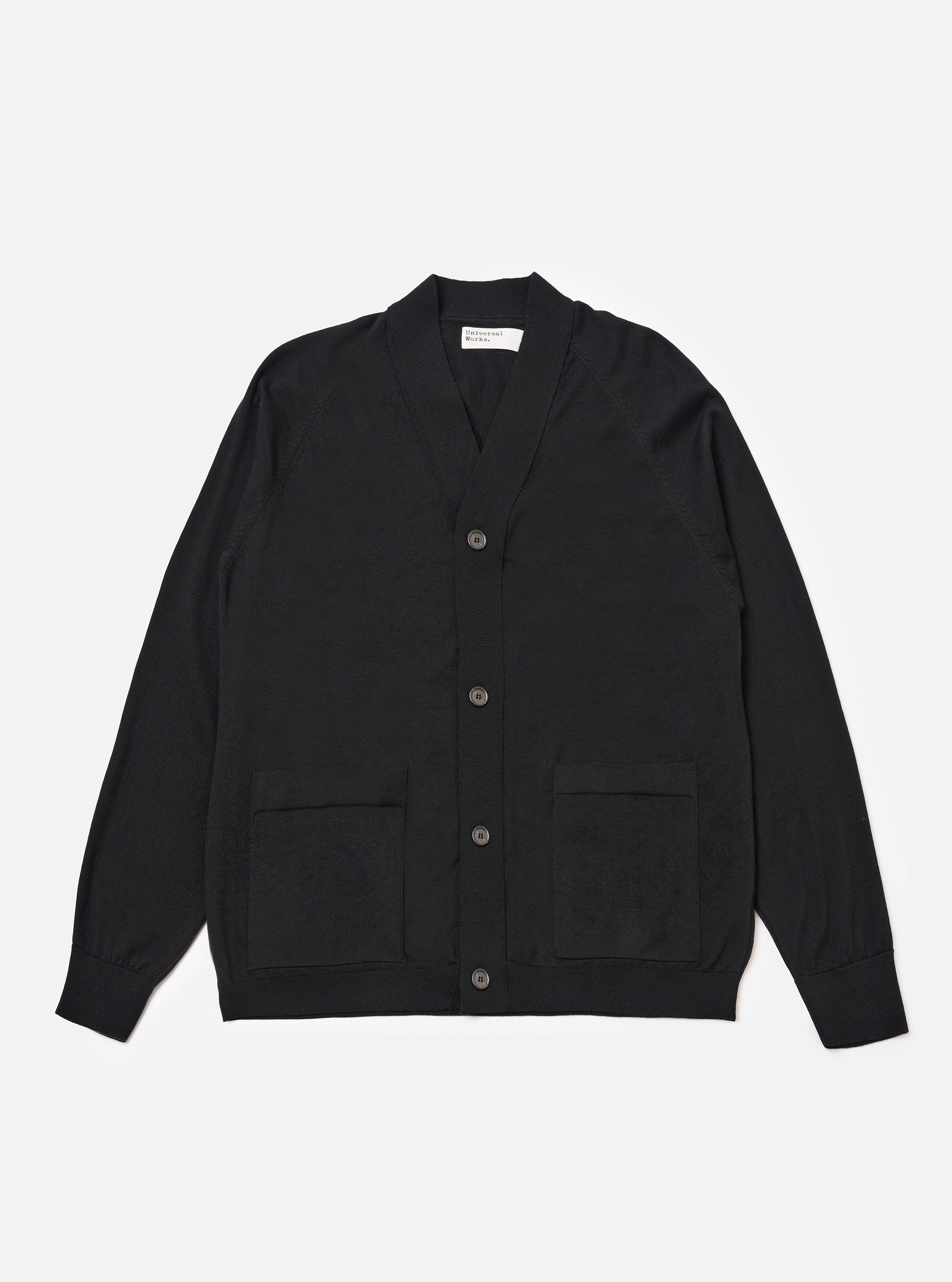 Men's Black Woolcot Bio Loose Cardigan II – Universal Works