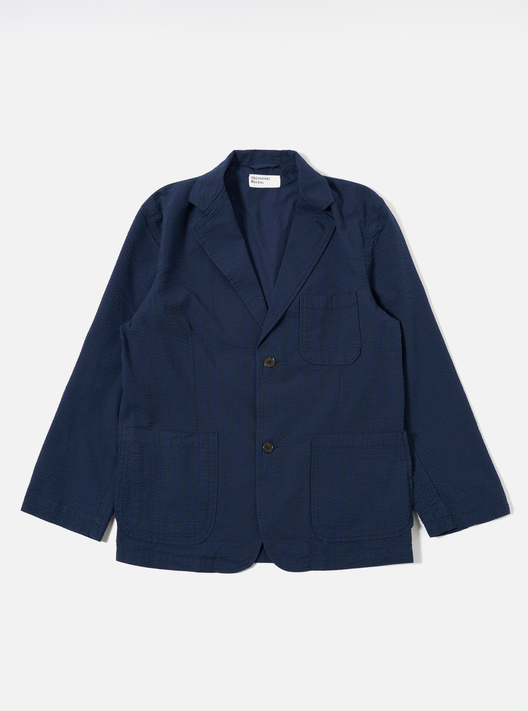 Men's Navy Derby Stripe Two Button Jacket – Universal Works
