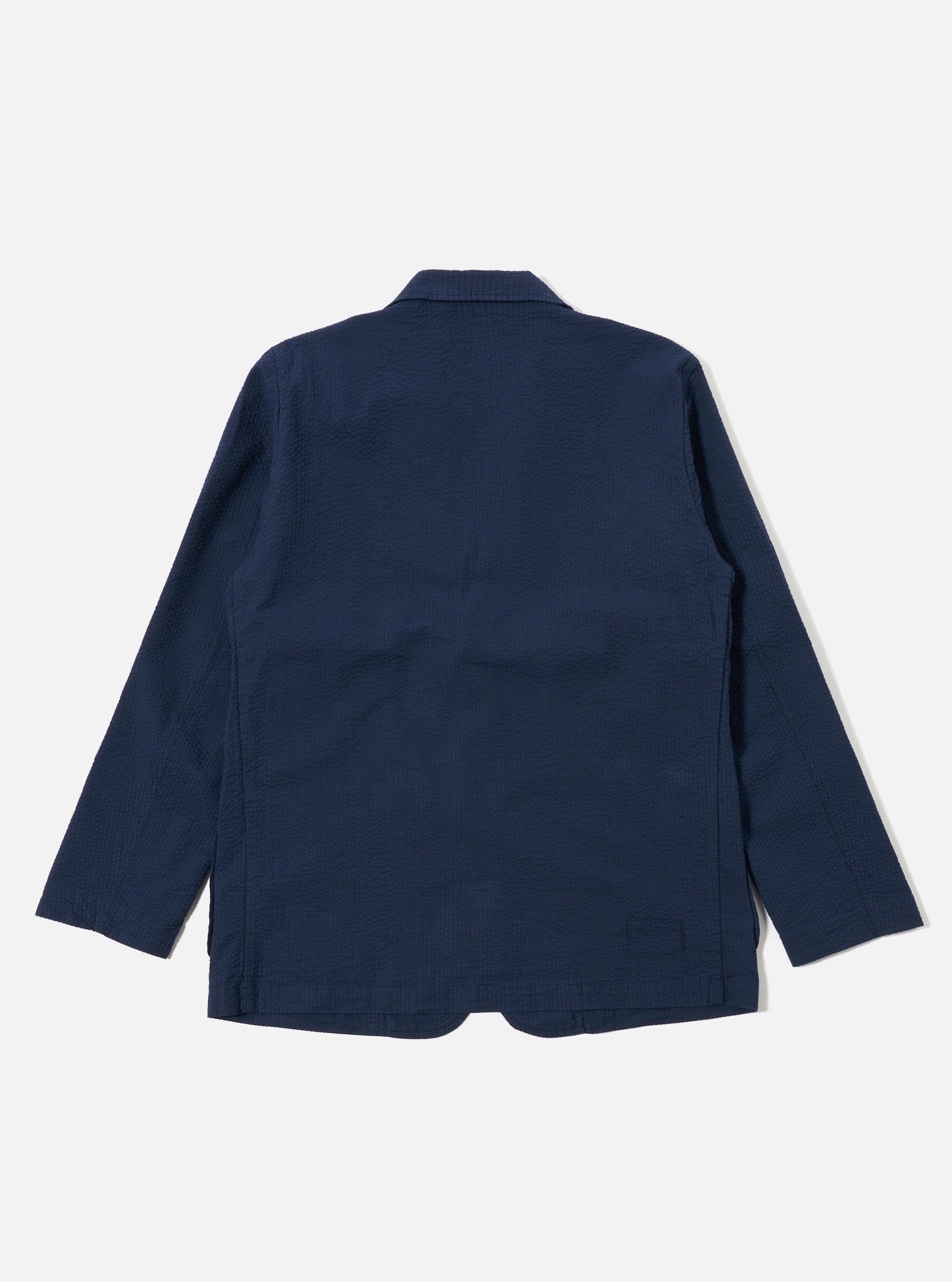【NAVY】Derby jkt Men's Navy Derby Stripe Two Button Jacket – Universal Works