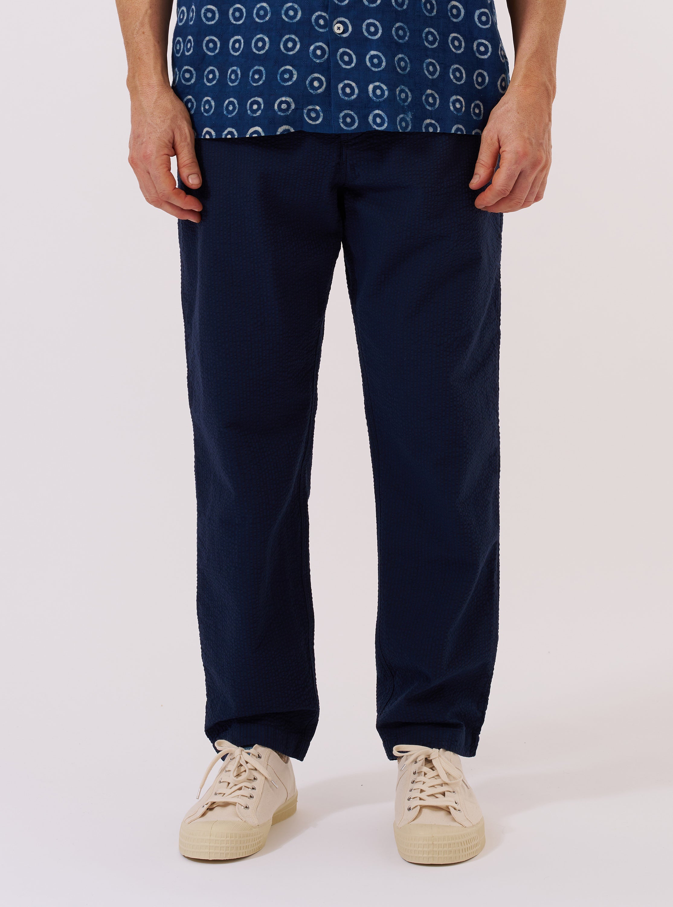 Men's Navy Stripe Military Chino – Universal Works