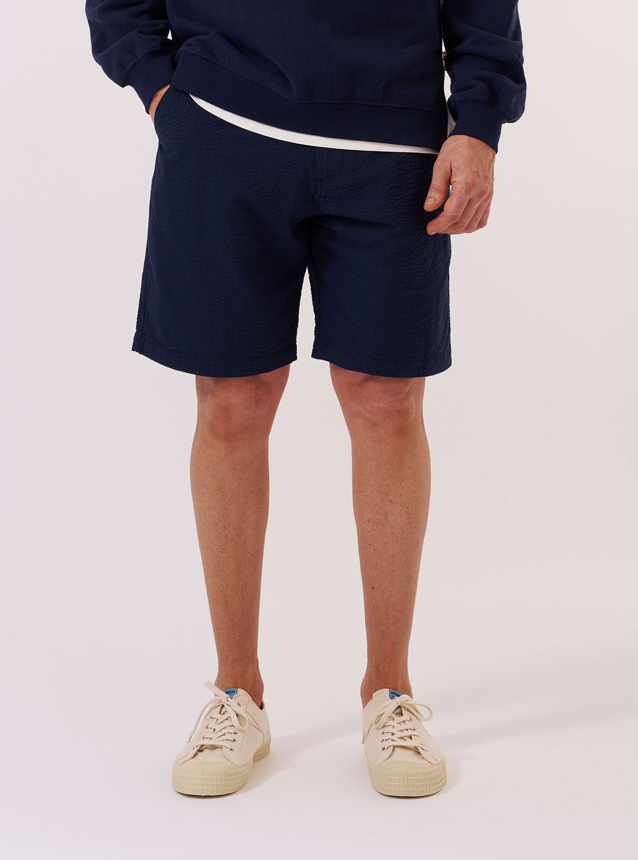 パンツ UNDER COVER Reversible Short Pants NAVY Men's Navy Derby Stripe Clean Short – Universal Works