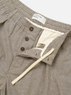 The Multi Lucas Cotton Mix Oxford Pant is shown as a flat lay against a plain white background. The image focuses on the lower leg and hem of the trousers, highlighting the three-color small houndstooth check pattern of the cotton-mix fabric.