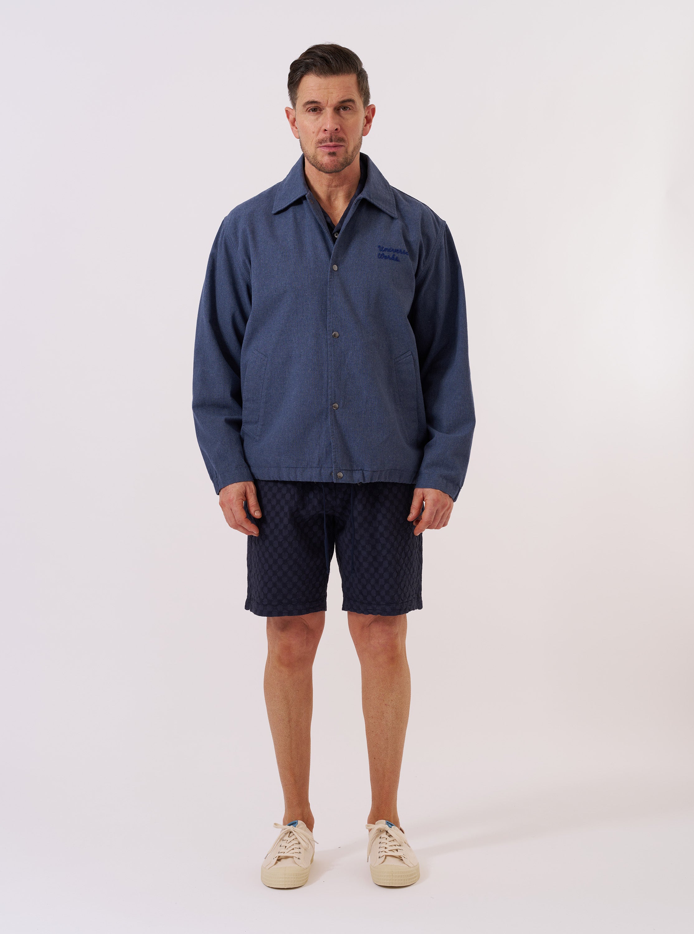 Men's Blue Sintra Recycled Cotton Head Coach Jacket – Universal Works