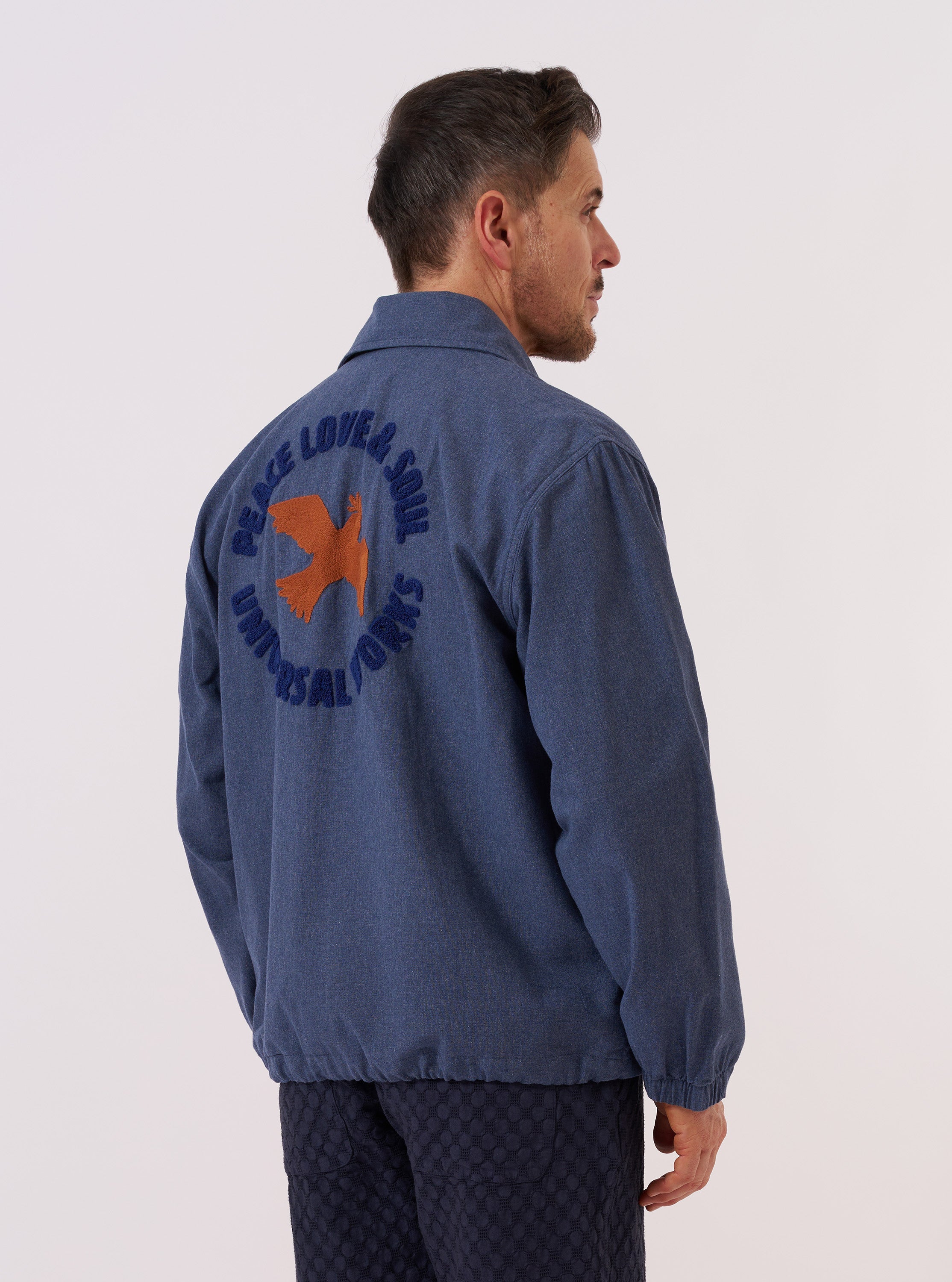 Men's Blue Sintra Recycled Cotton Head Coach Jacket – Universal Works Men's Blue Sintra Recycled Cotton Head Coach Jacket – Universal Works