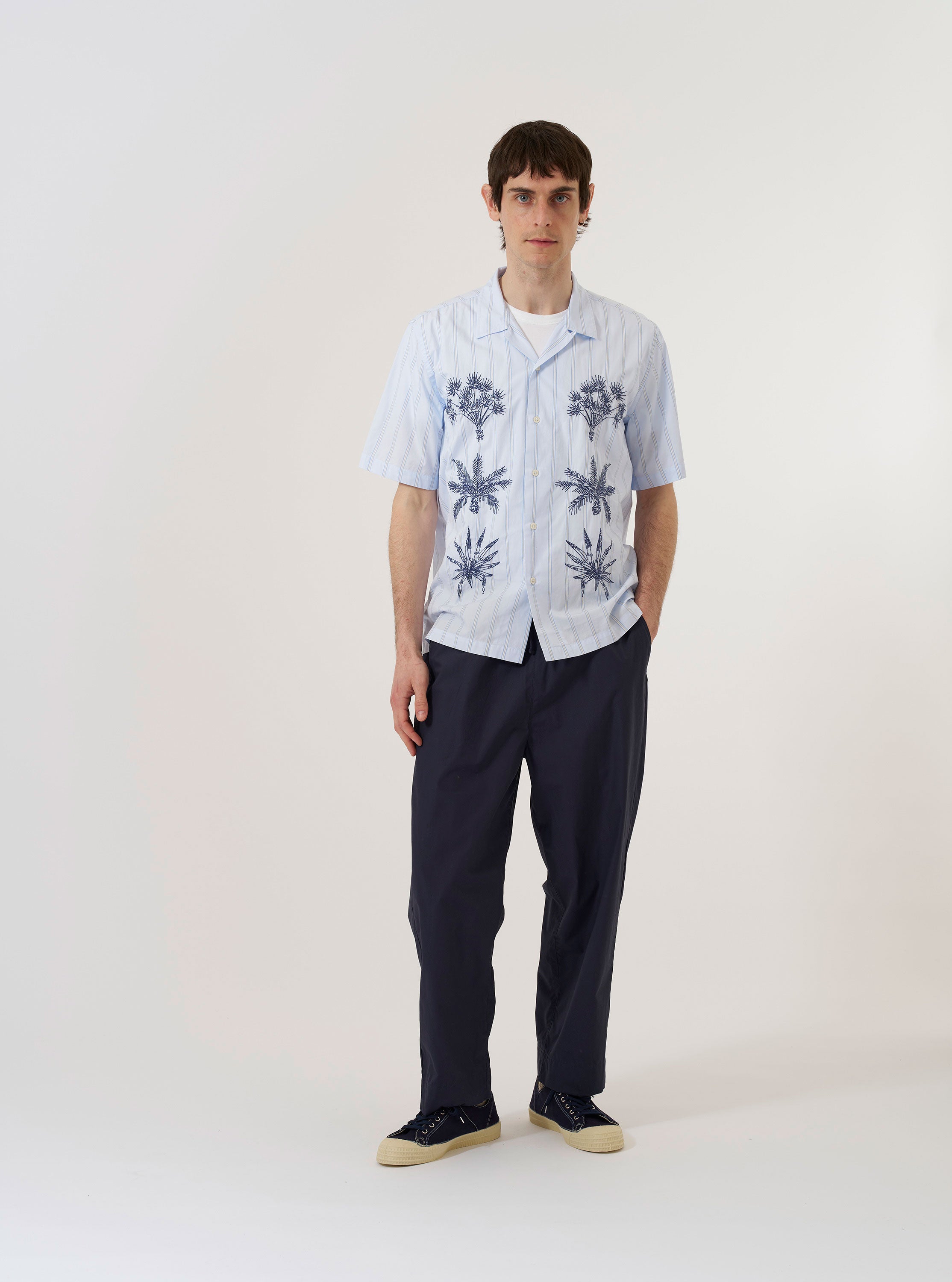 Men's Soft Blue Mc Stripe Road Trip Shirt – Universal Works
