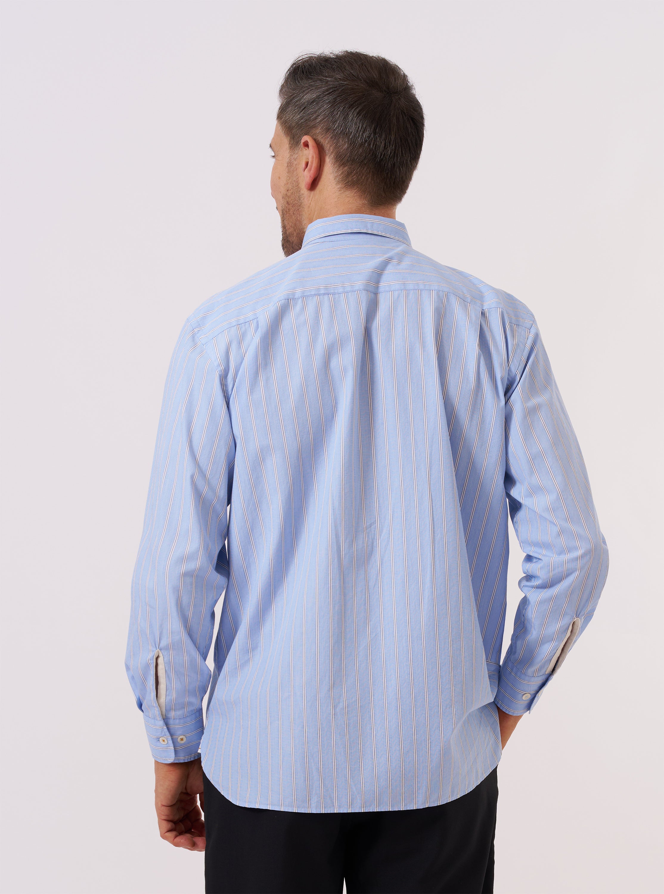 Men's Blue Mc Stripe Square Pocket Shirt – Universal Works