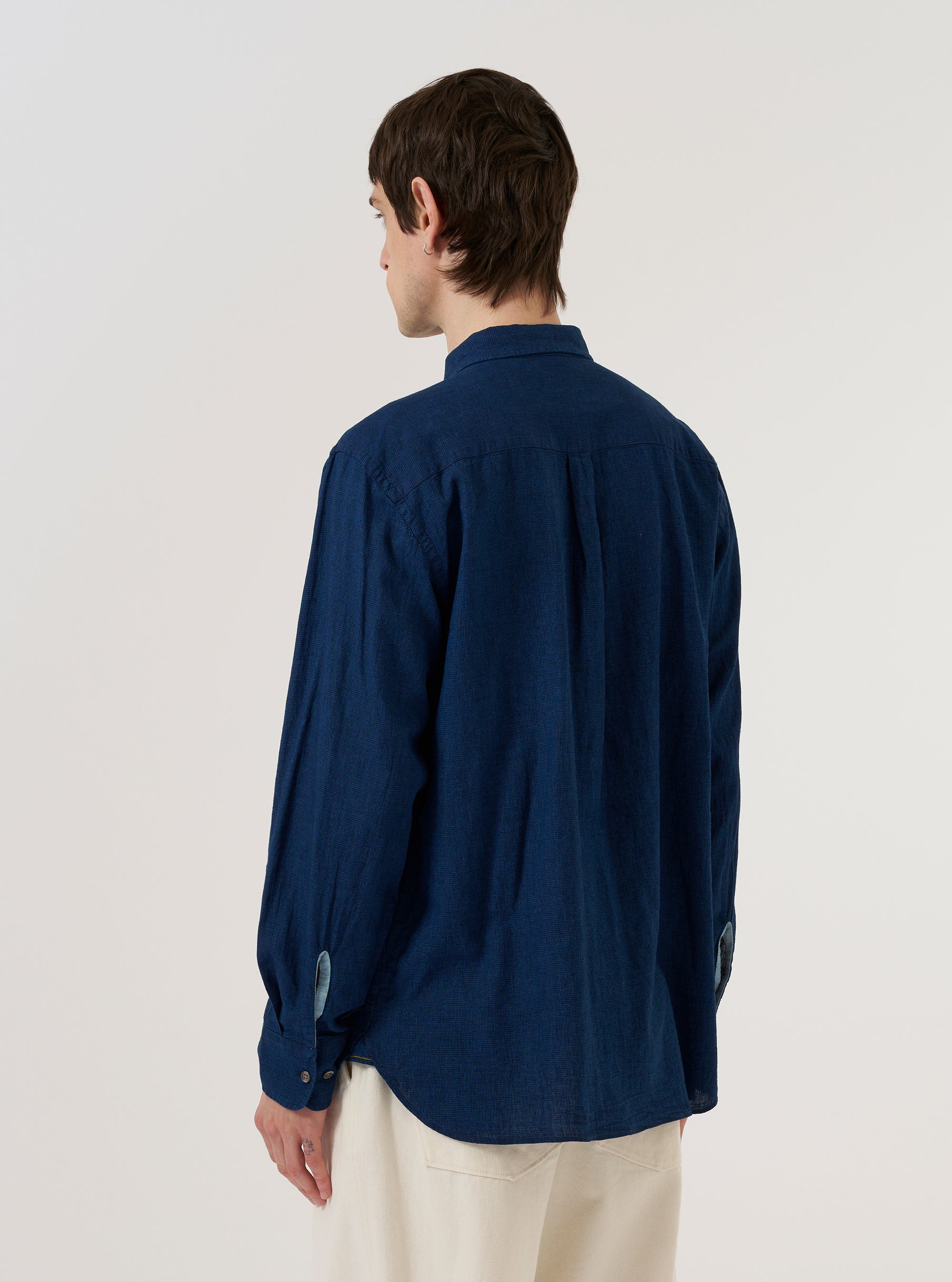 Men's Indigo Lincot Denim Lazy Day Shirt Universal Works Men's Indigo Lincot Denim Lazy Day Shirt Universal Works